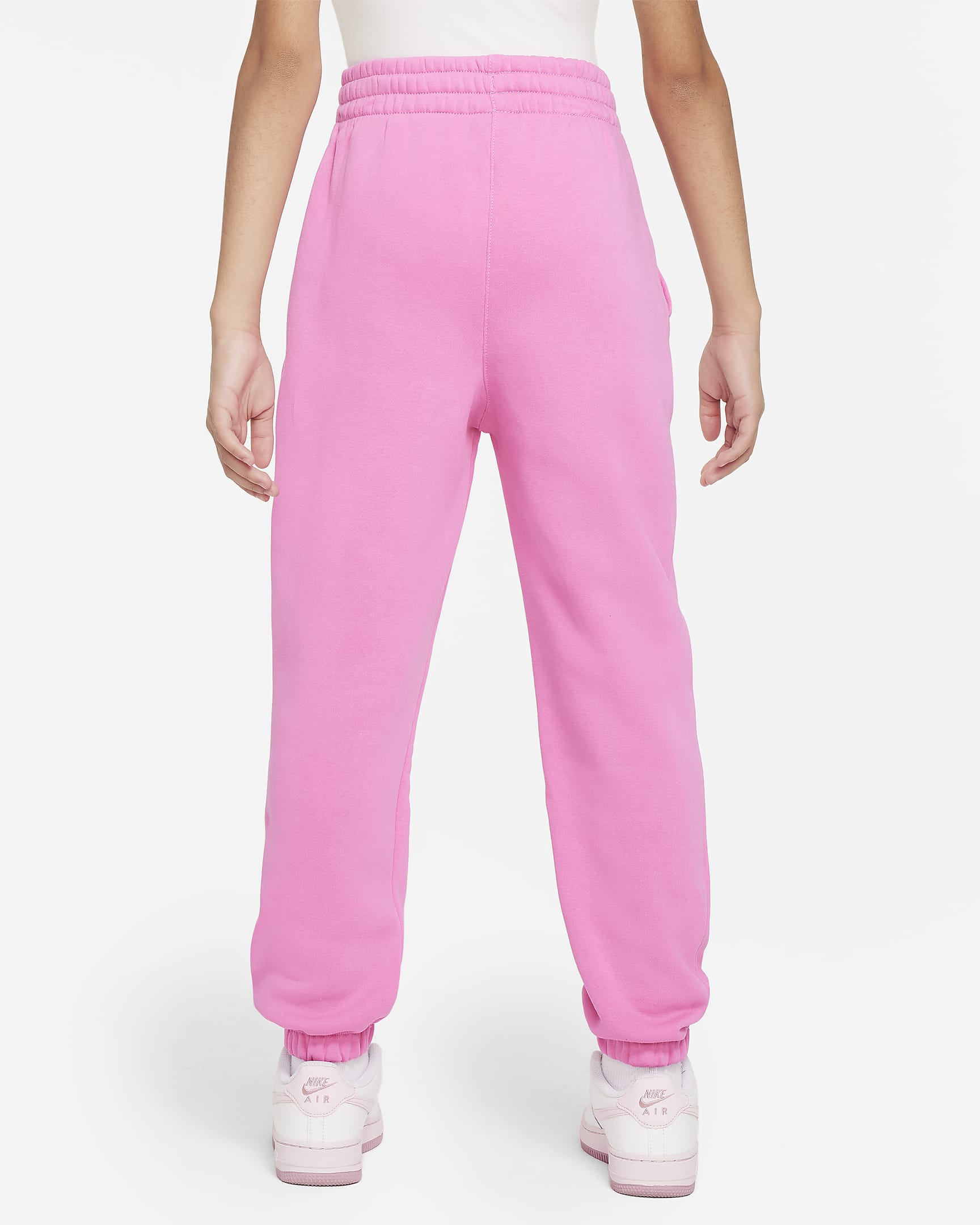 Pants holgados para niños talla grande Nike Sportswear Club Fleece - Rosa alegre/Rosa alegre/Blanco