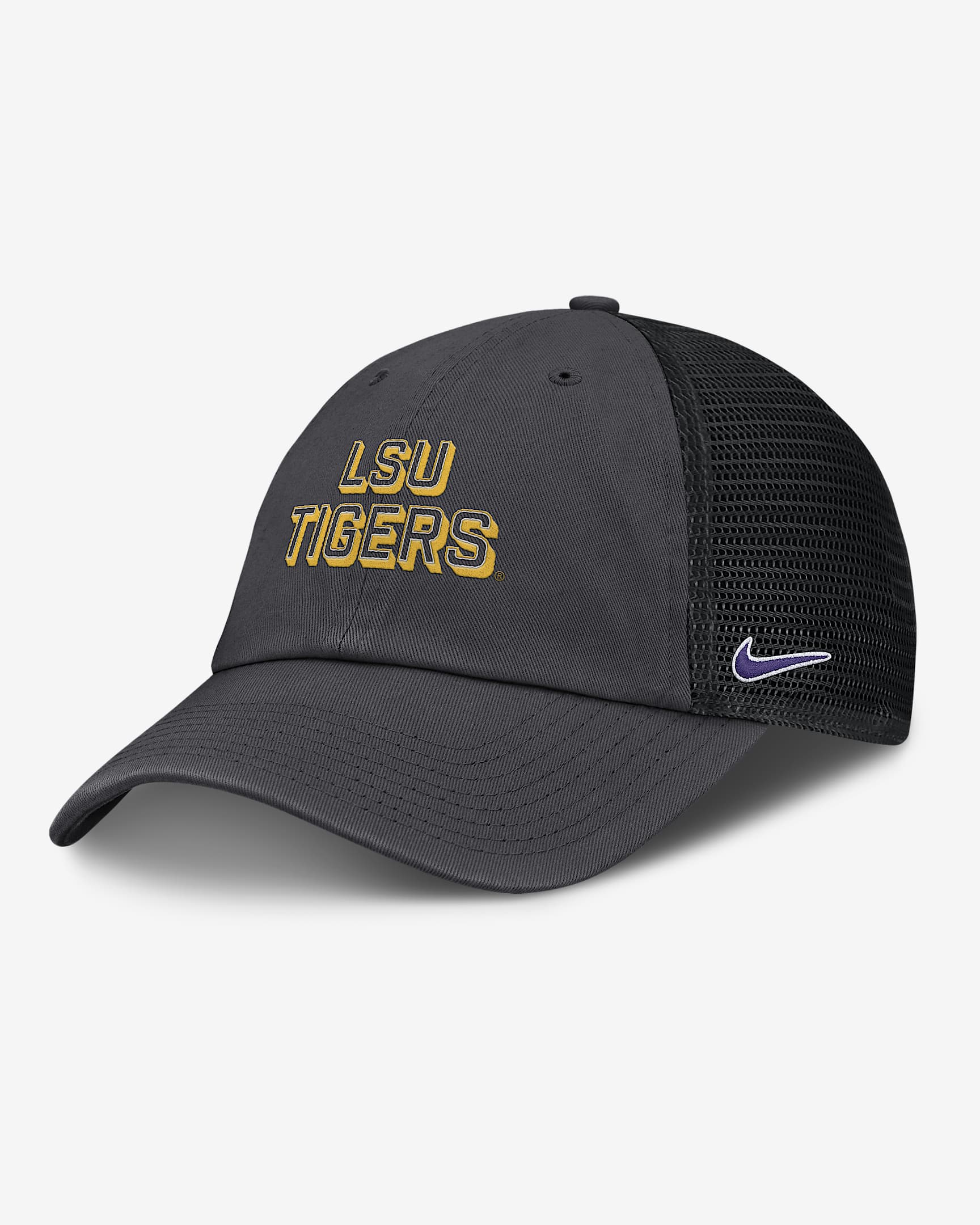 LSU On-Field Club Gameday Men's Nike College Trucker Adjustable Hat - Anthracite