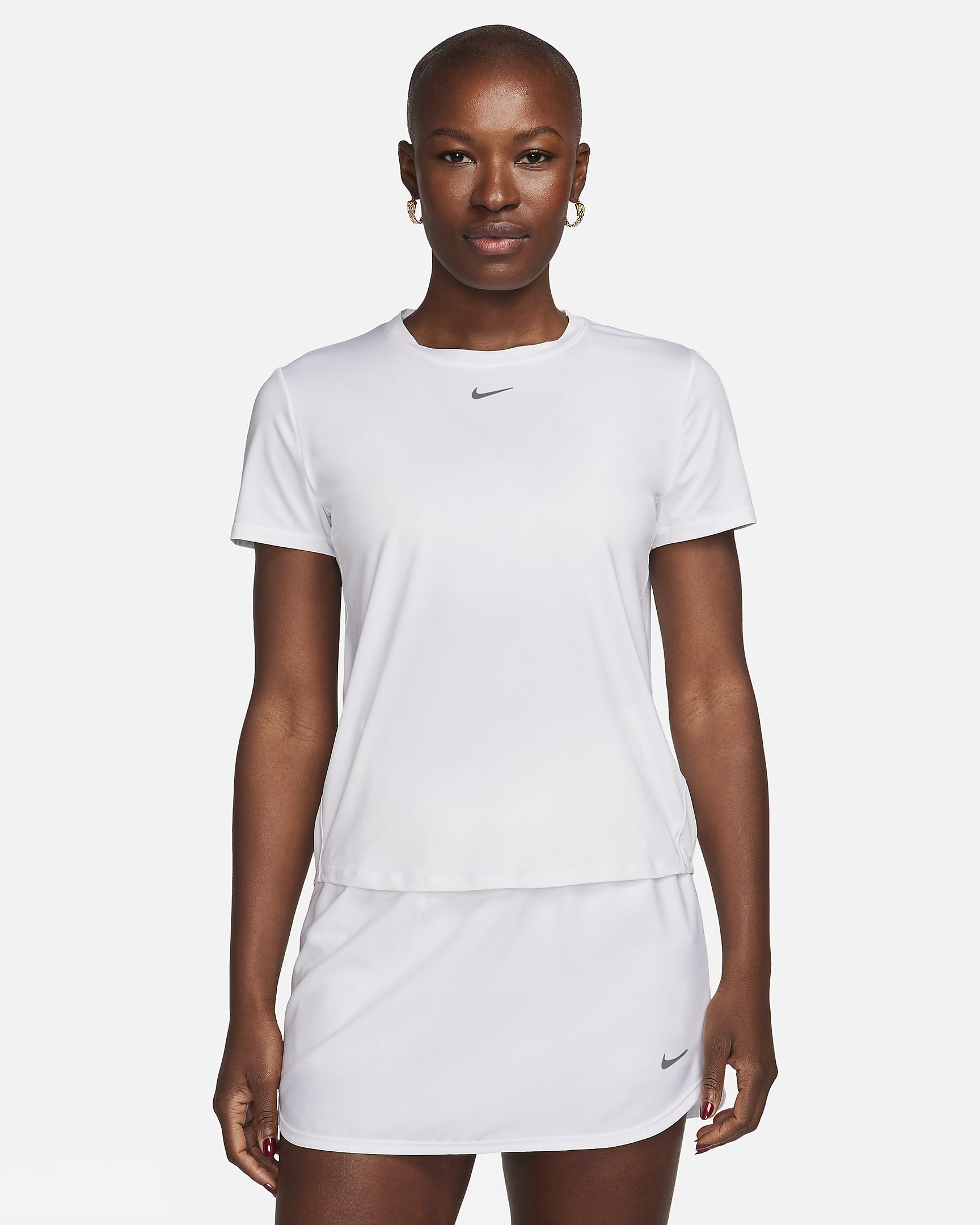 Haut à manches courtes Dri-FIT Nike One Classic pour femme - Blanc/Noir