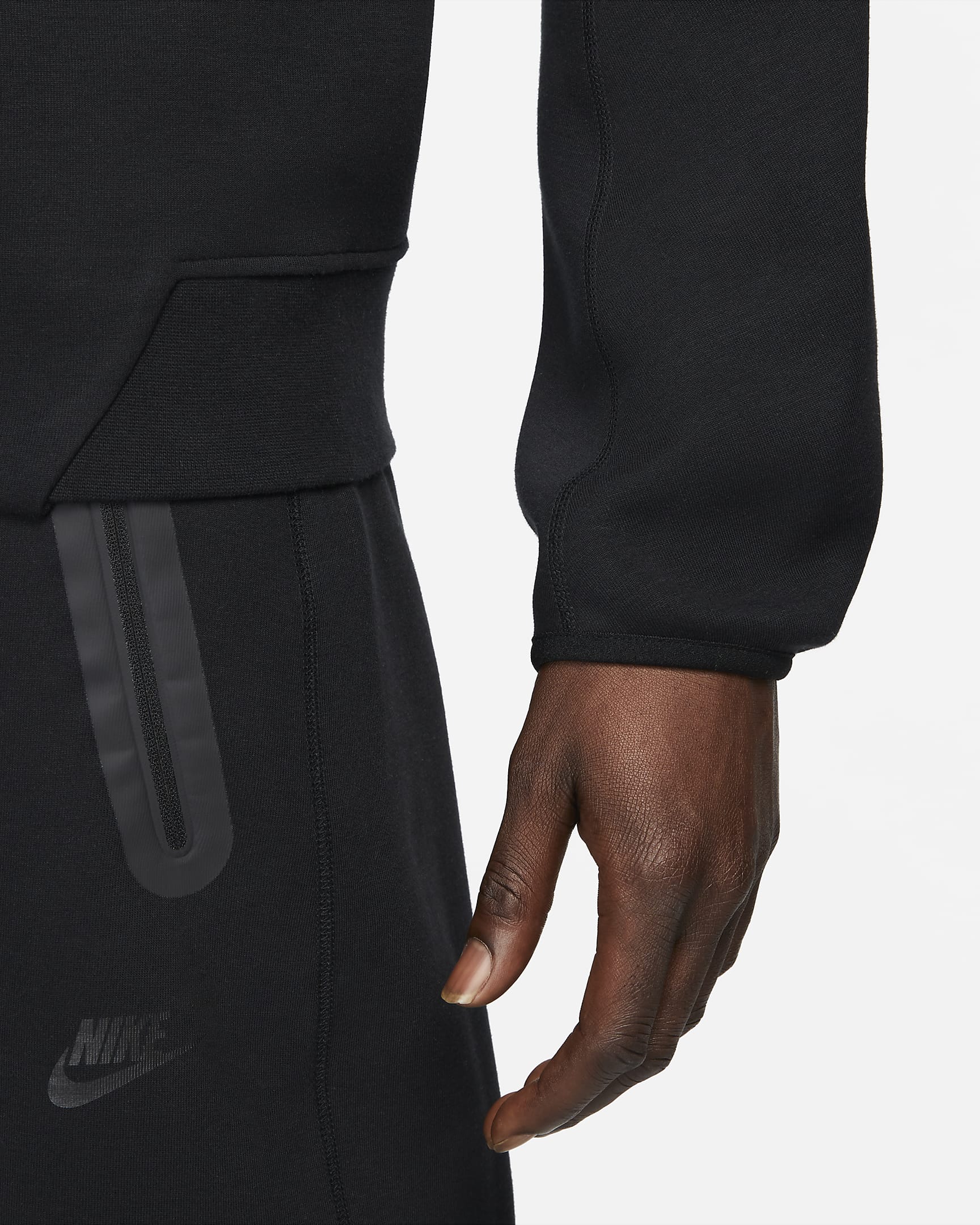 Pánská mikina s kulatým výstřihem Nike Sportswear Tech Fleece - Černá/Černá