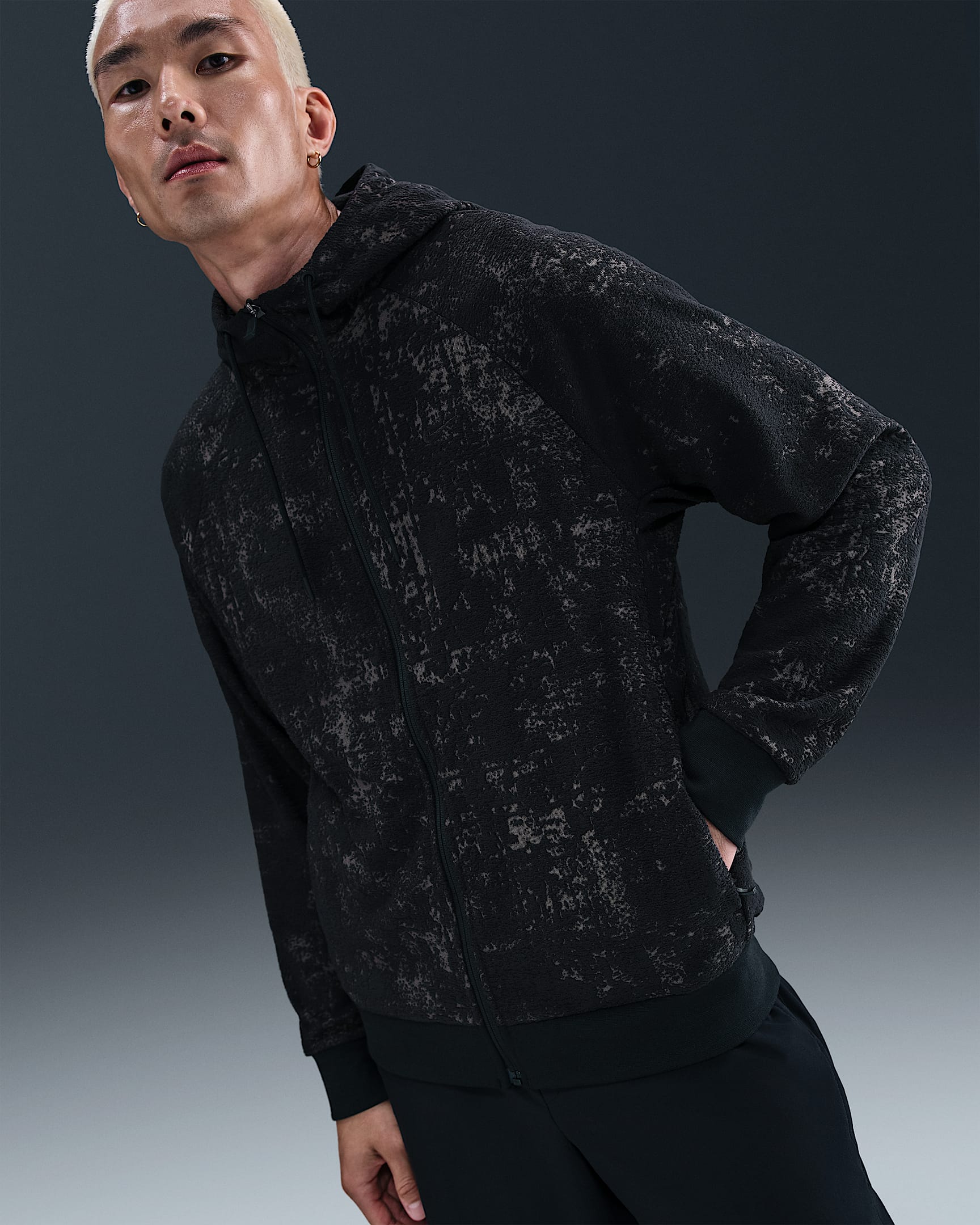 Sweat à capuche et zip Nike Primary Therma-FIT pour homme - Noir/Noir