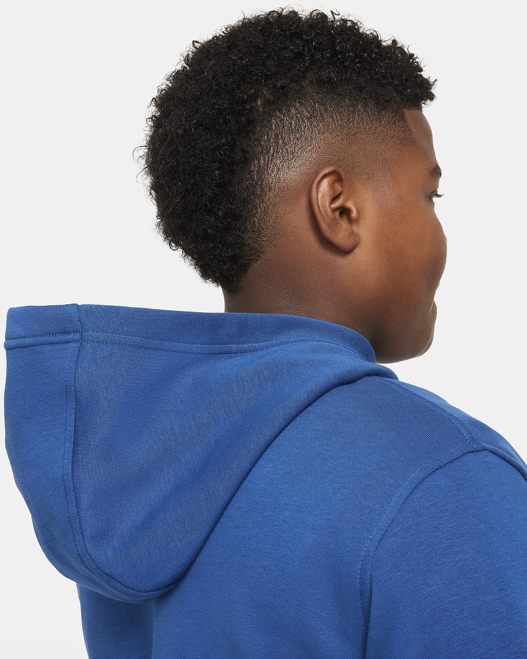 Nike Sportswear Club Fleece Big Kids' Pullover Hoodie (Extended Size) - Court Blue/White