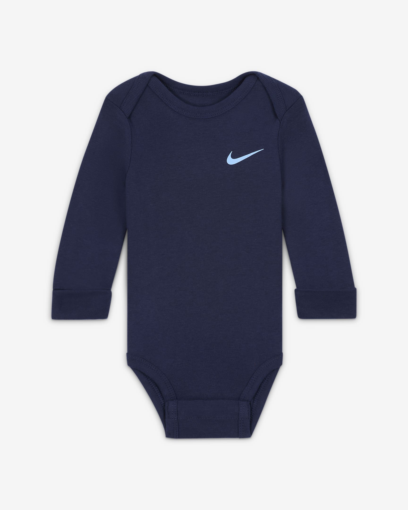 Nike Baby Essentials Baby (0-9M) Long Sleeve Bodysuits (3 Pack) - Cobalt Bliss