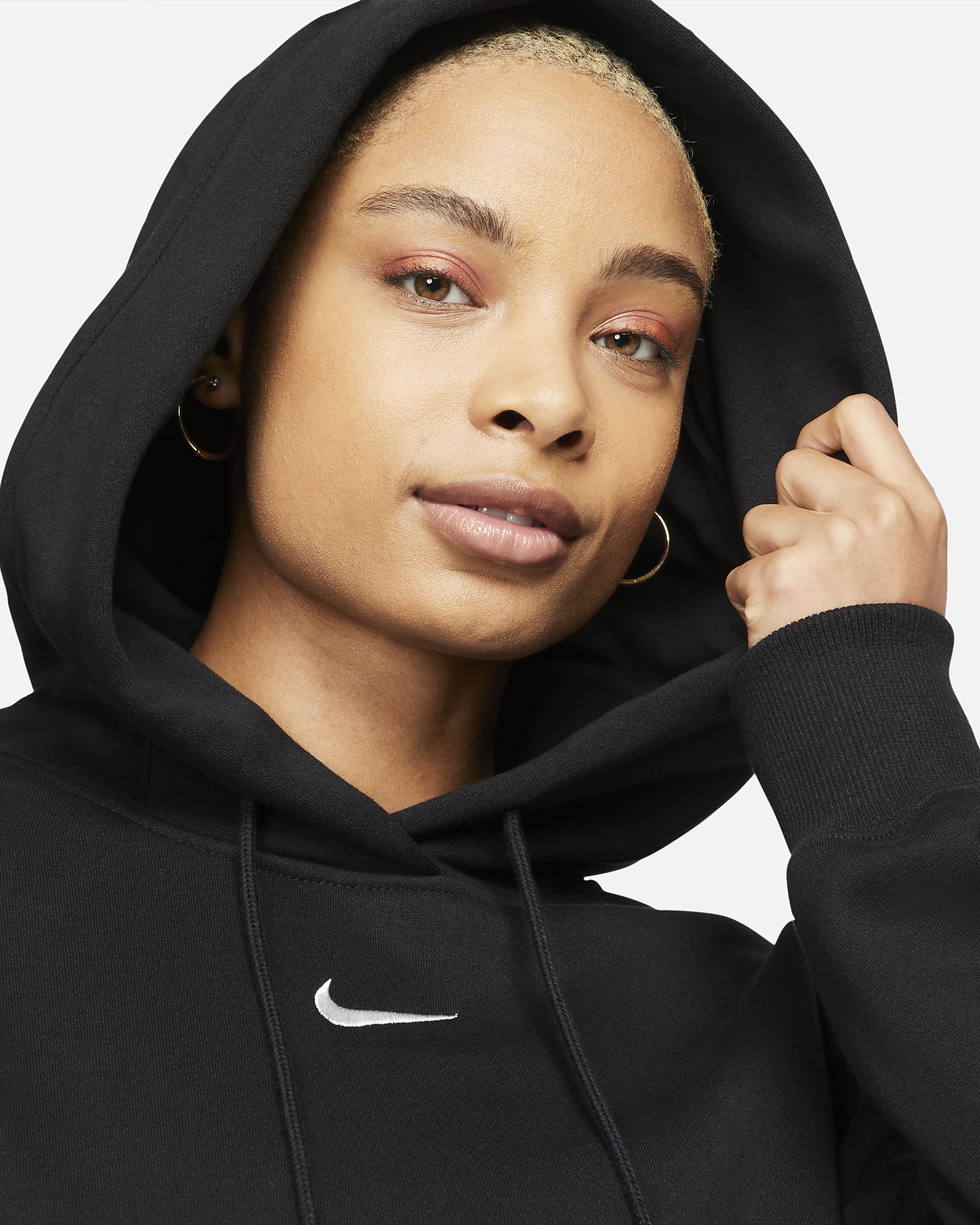 Nike Sportswear Phoenix Fleece Women's Pullover Hoodie - Black/Sail