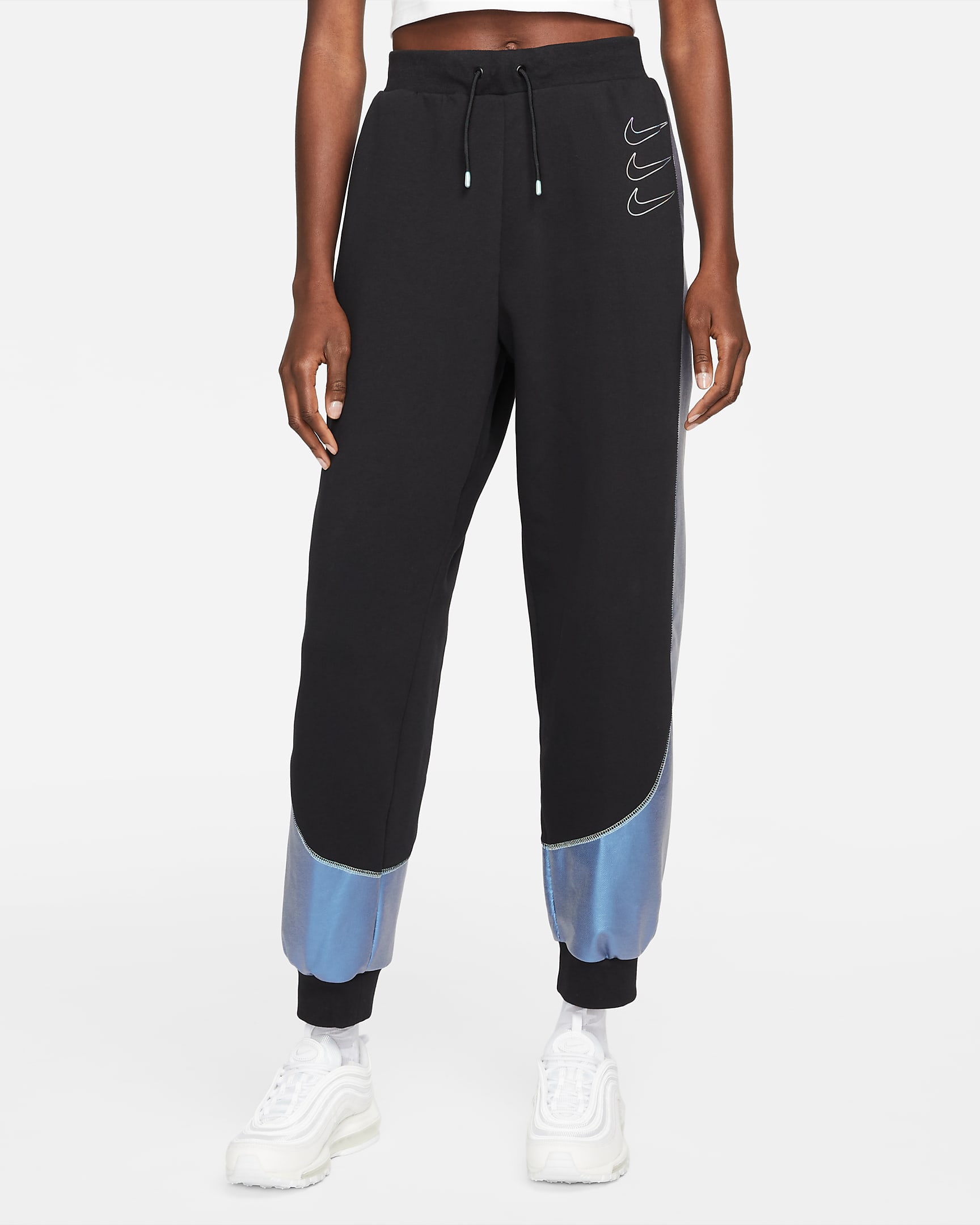 Pantalones de entrenamiento de tejido Fleece con gráficos para mujer Nike Sportswear - Negro