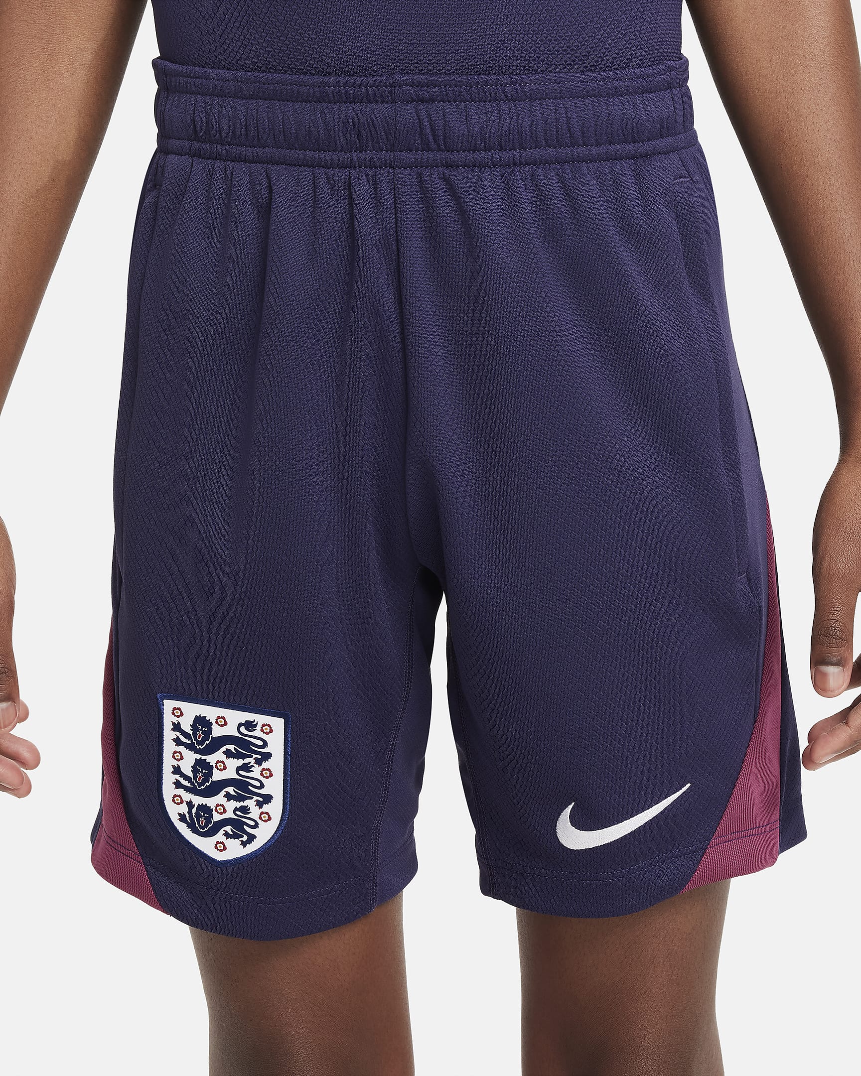 England Strike Older Kids' Nike Dri-FIT Football Knit Shorts - Purple Ink/Rosewood/White