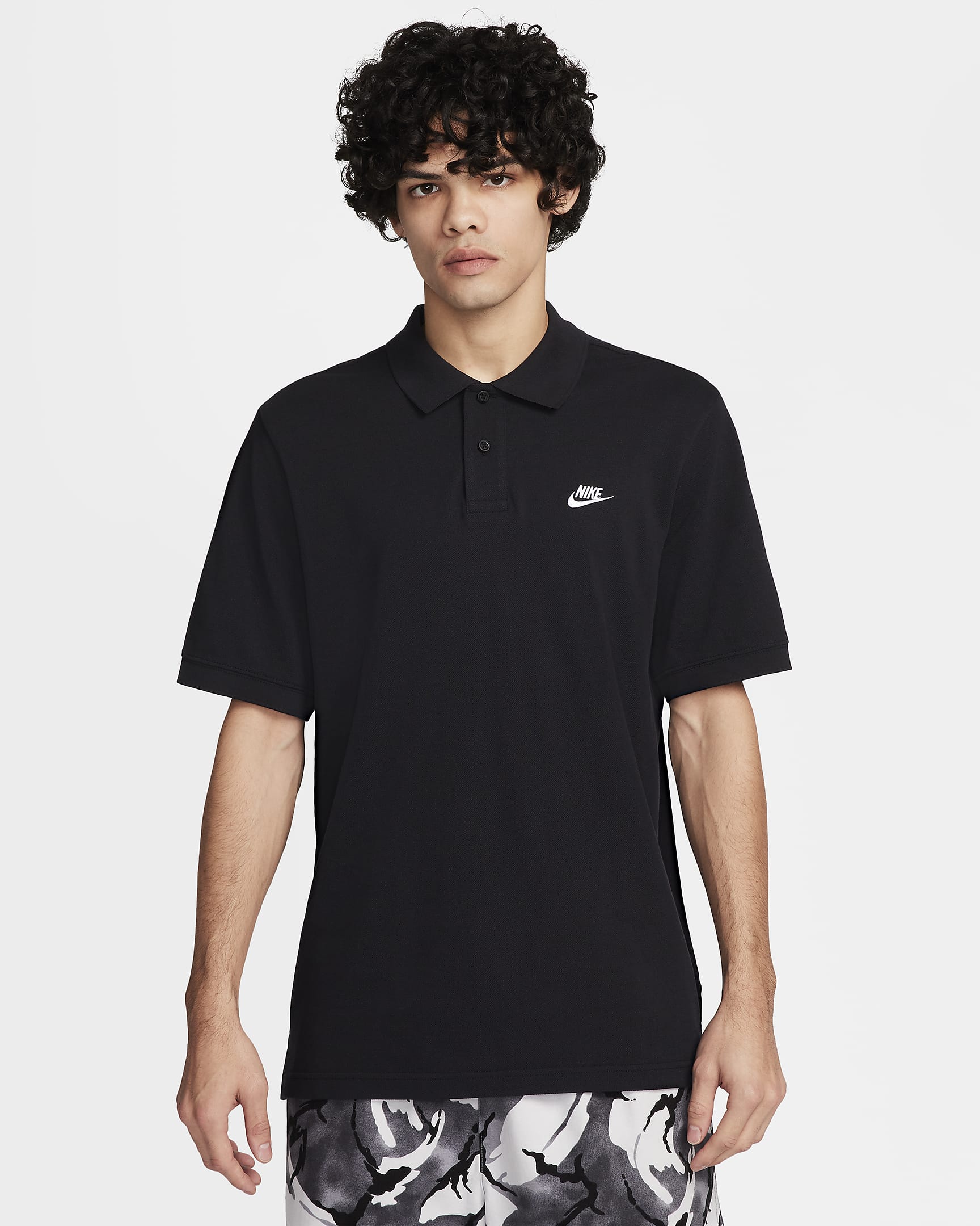 Nike Club Polo de manga corta - Hombre - Negro/Blanco