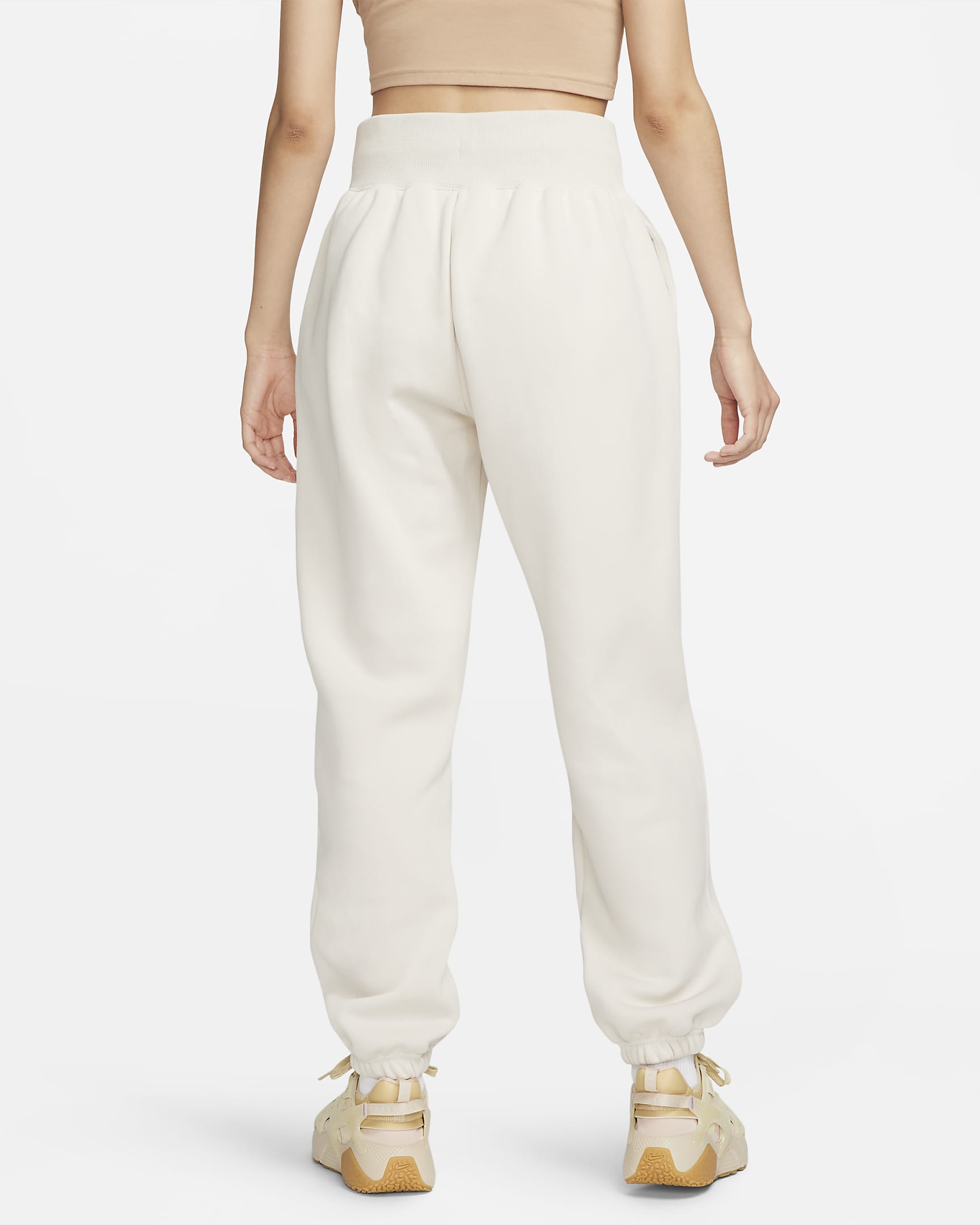 Nike Sportswear Phoenix ekstra store sweatpants med høyt liv til dame - Light Orewood Brown/Sail