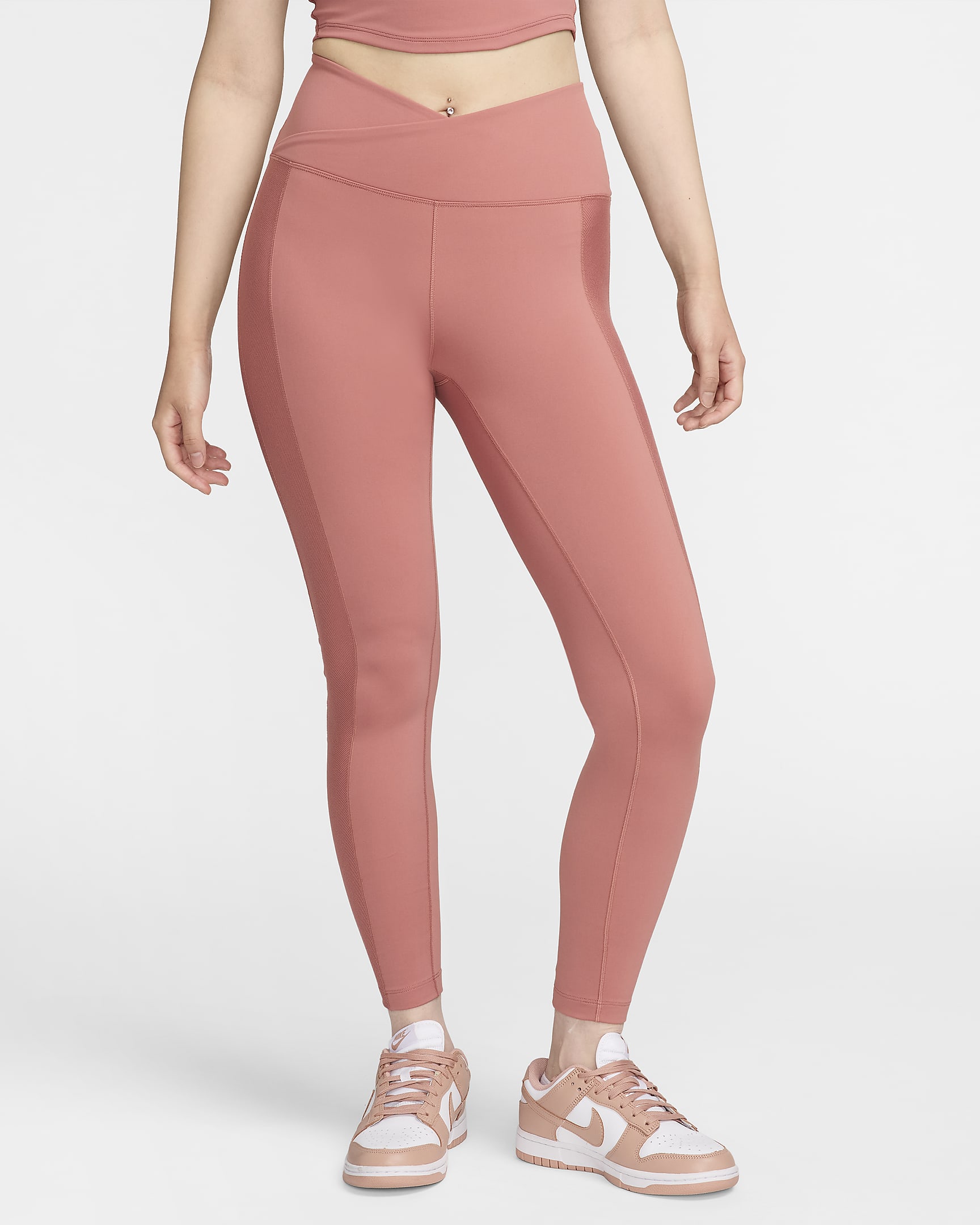 Nike One Wrap Women's High-Waisted 7/8 Leggings - Canyon Pink/White