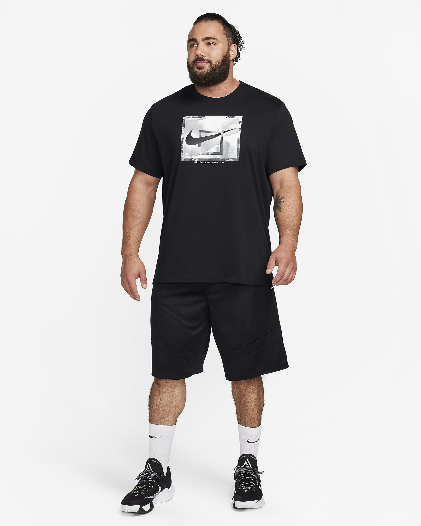 Nike Icon Dri-FIT-basketshorts til herre (28 cm) - Svart/Svart/Svart