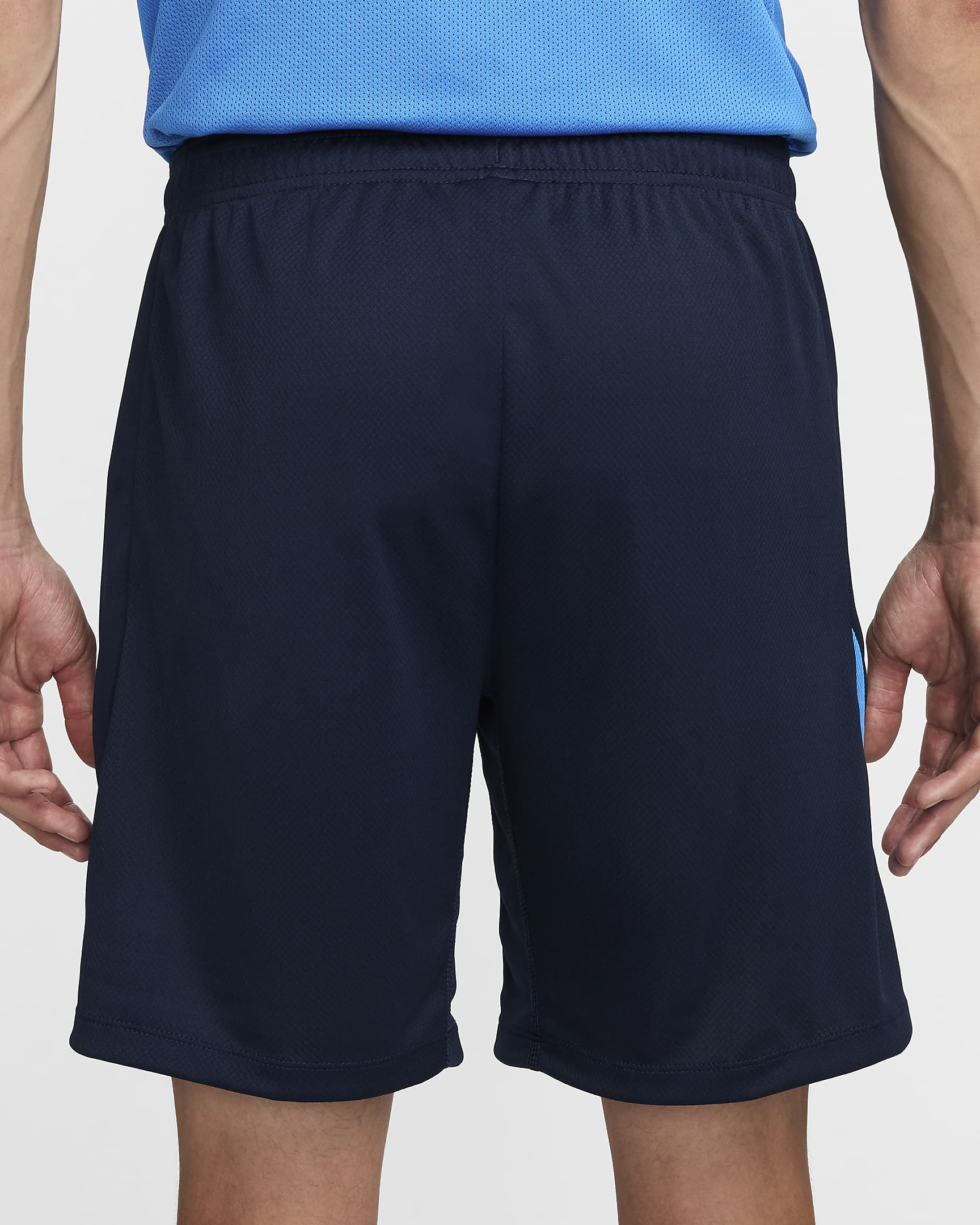 Chelsea F.C. Strike Men's Nike Dri-FIT Football Knit Shorts - Obsidian/Light Photo Blue/Guava Ice