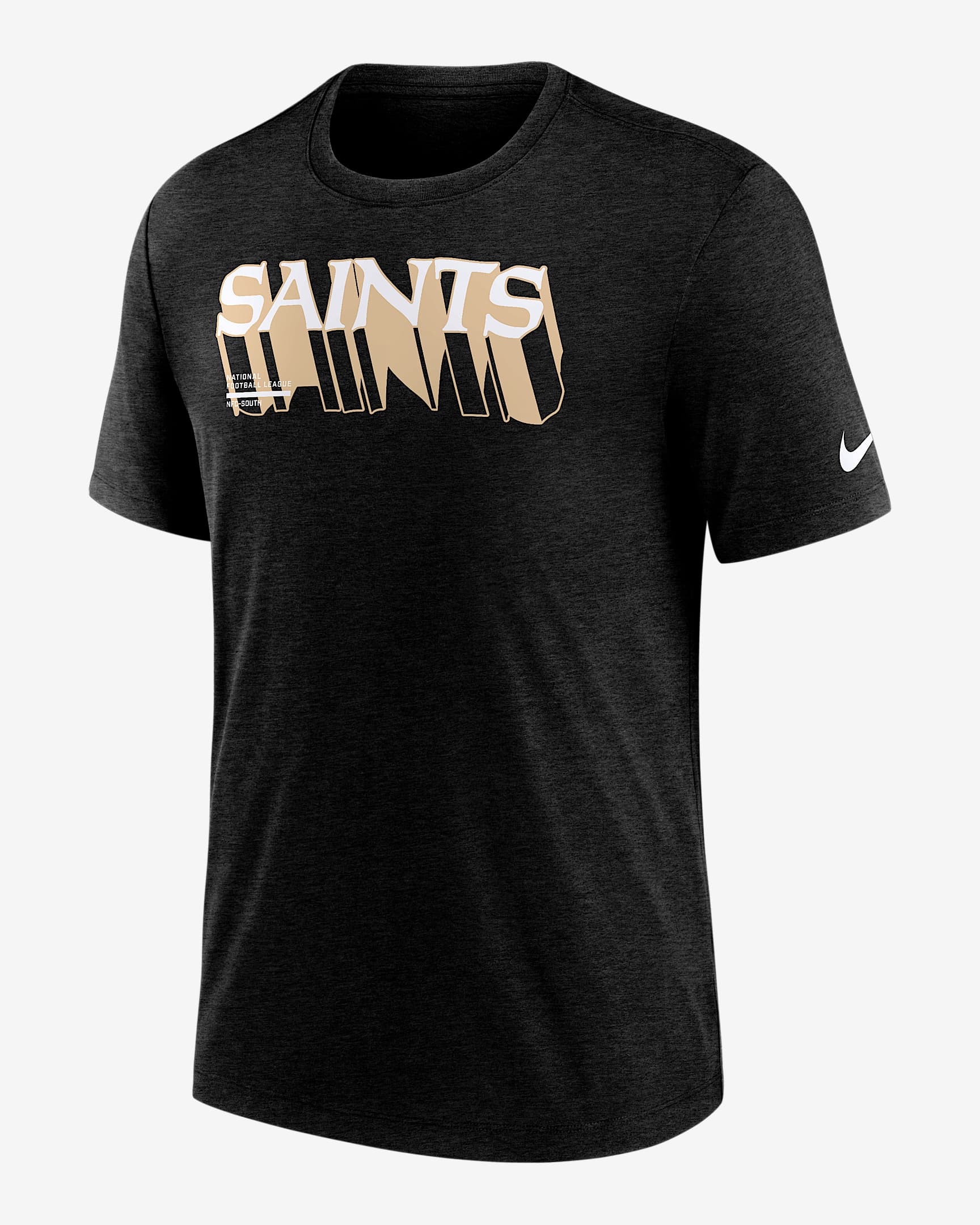Playera Nike de la NFL para hombre New Orleans Saints Long Pass - Negro
