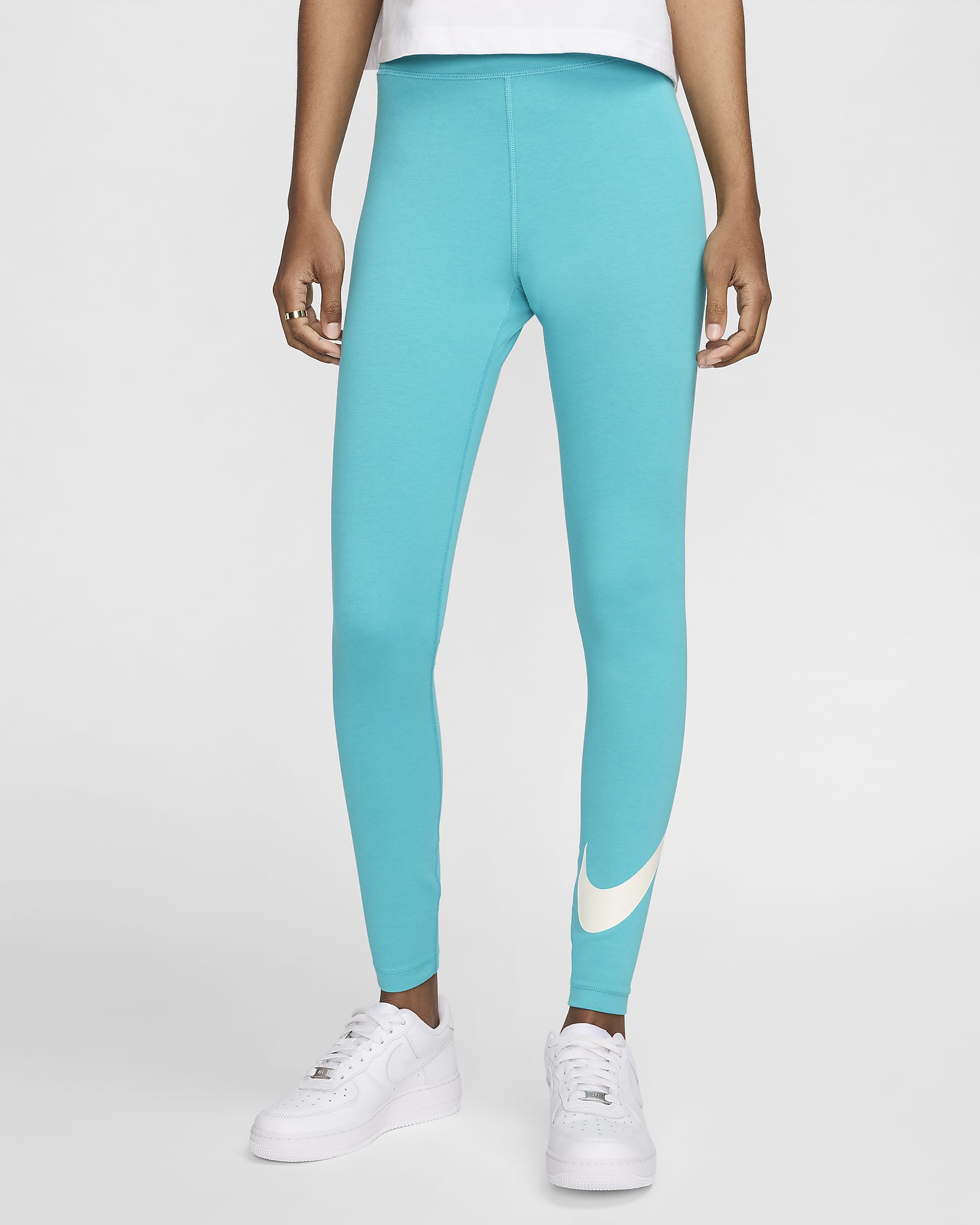 Leggings de cintura alta con gráficos para mujer Nike Sportswear Classics - Cactus empolvado/Vela