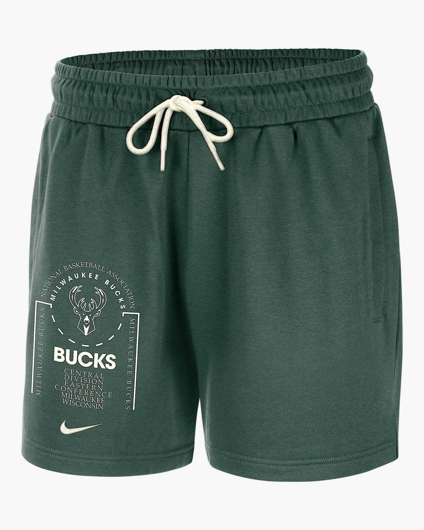 Milwaukee Bucks Club Courtside Nike NBA Fleece-Shorts (Herren) - Fir/Sail