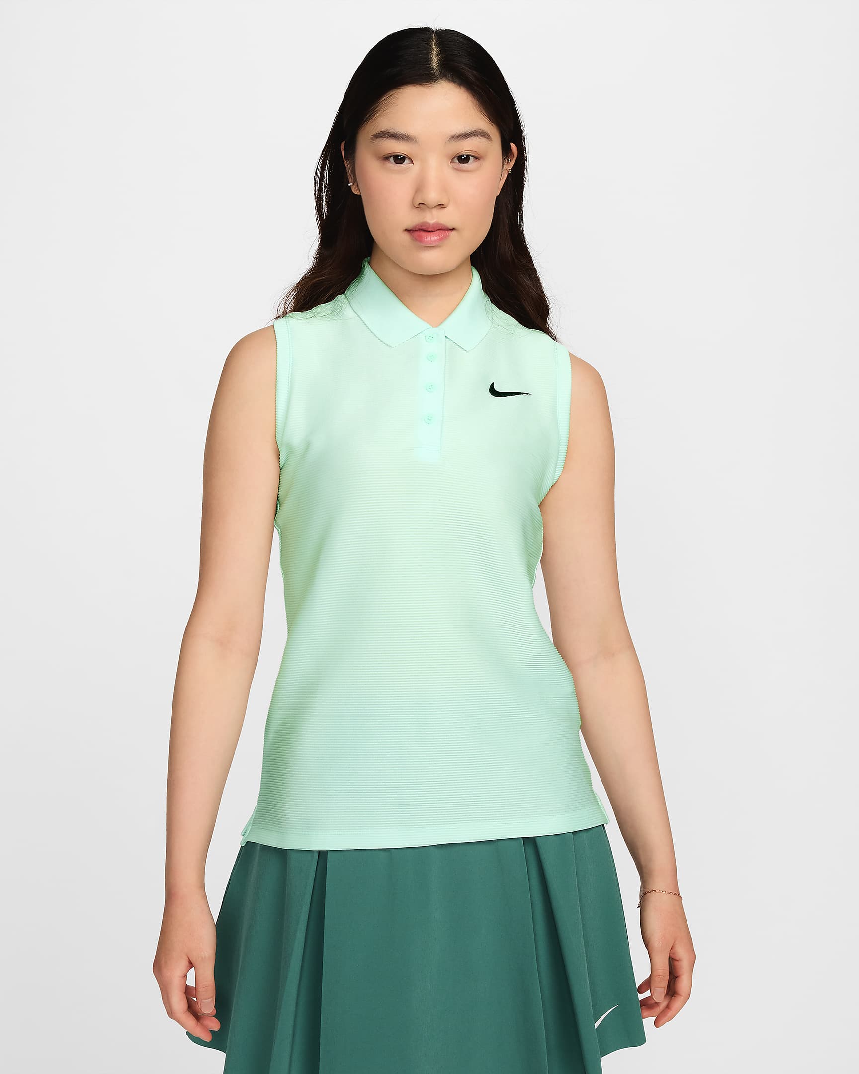 Nike Victory Women's Dri-FIT Sleeveless Golf Polo - Barely Green/Black