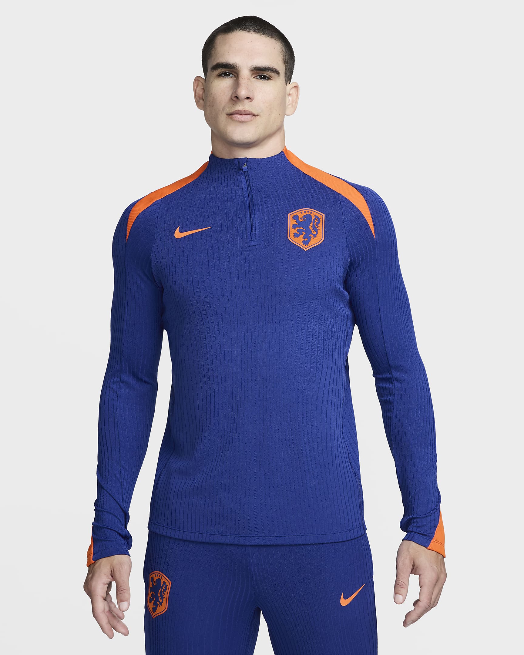 Maglia da calcio per allenamento Nike Dri-FIT ADV Olanda Strike Elite – Uomo - Deep Royal Blue/Safety Orange/Safety Orange