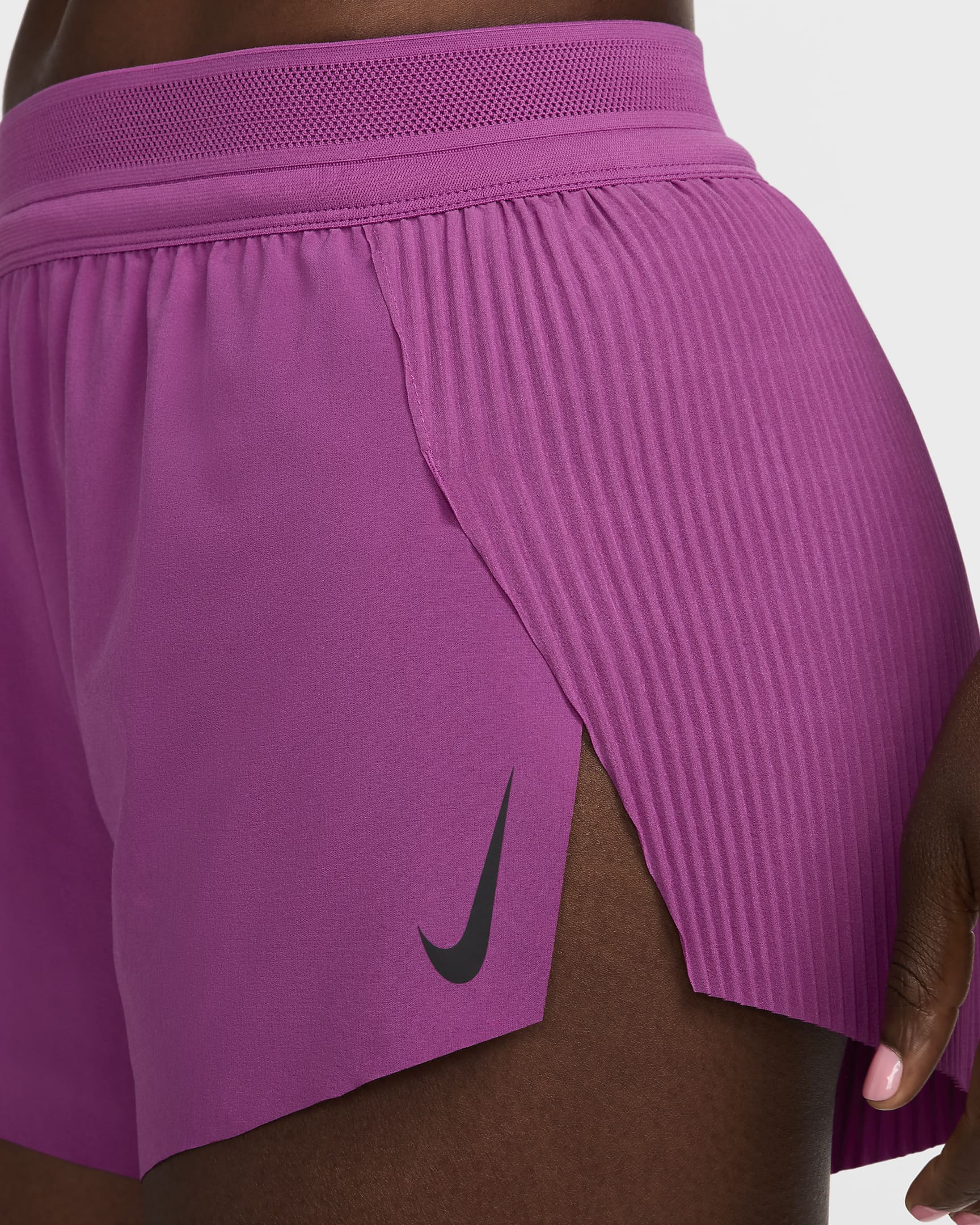 Short de running taille mi-haute avec sous-short intégré Dri-FIT ADV Nike AeroSwift 8 cm pour femme - Hot Fuchsia/Noir