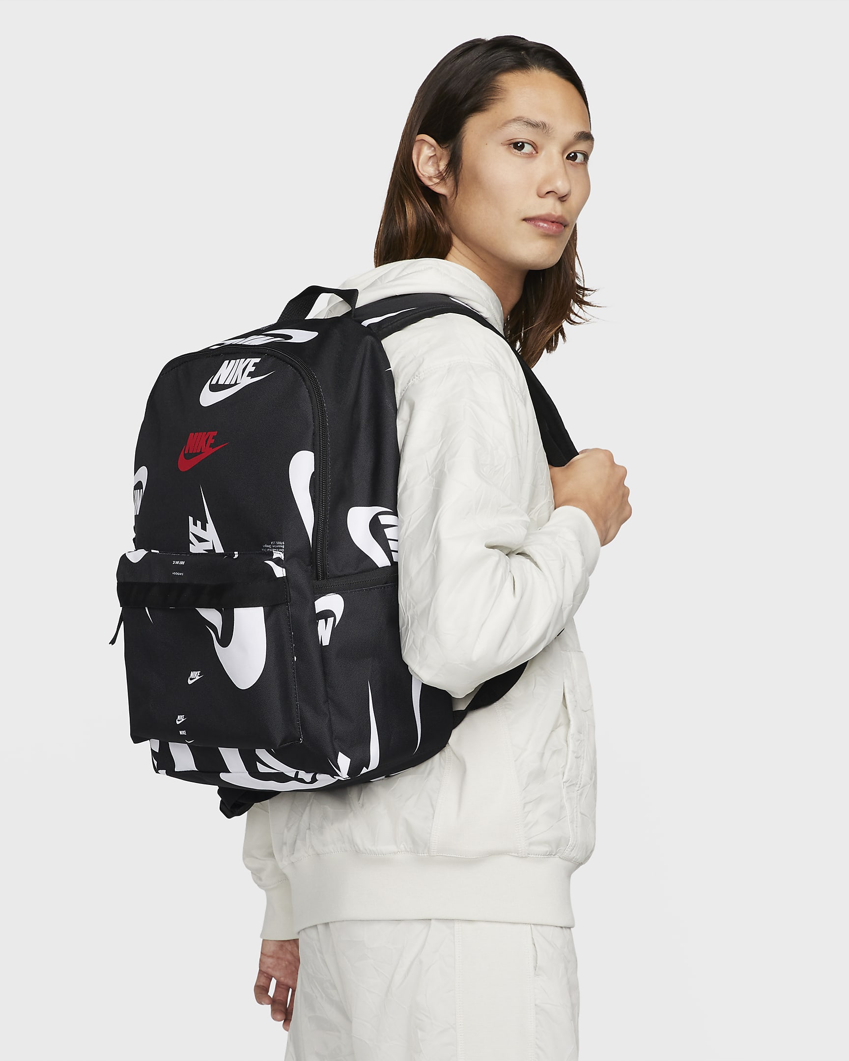 Nike Heritage Backpack (25L) - Black/Black/University Red