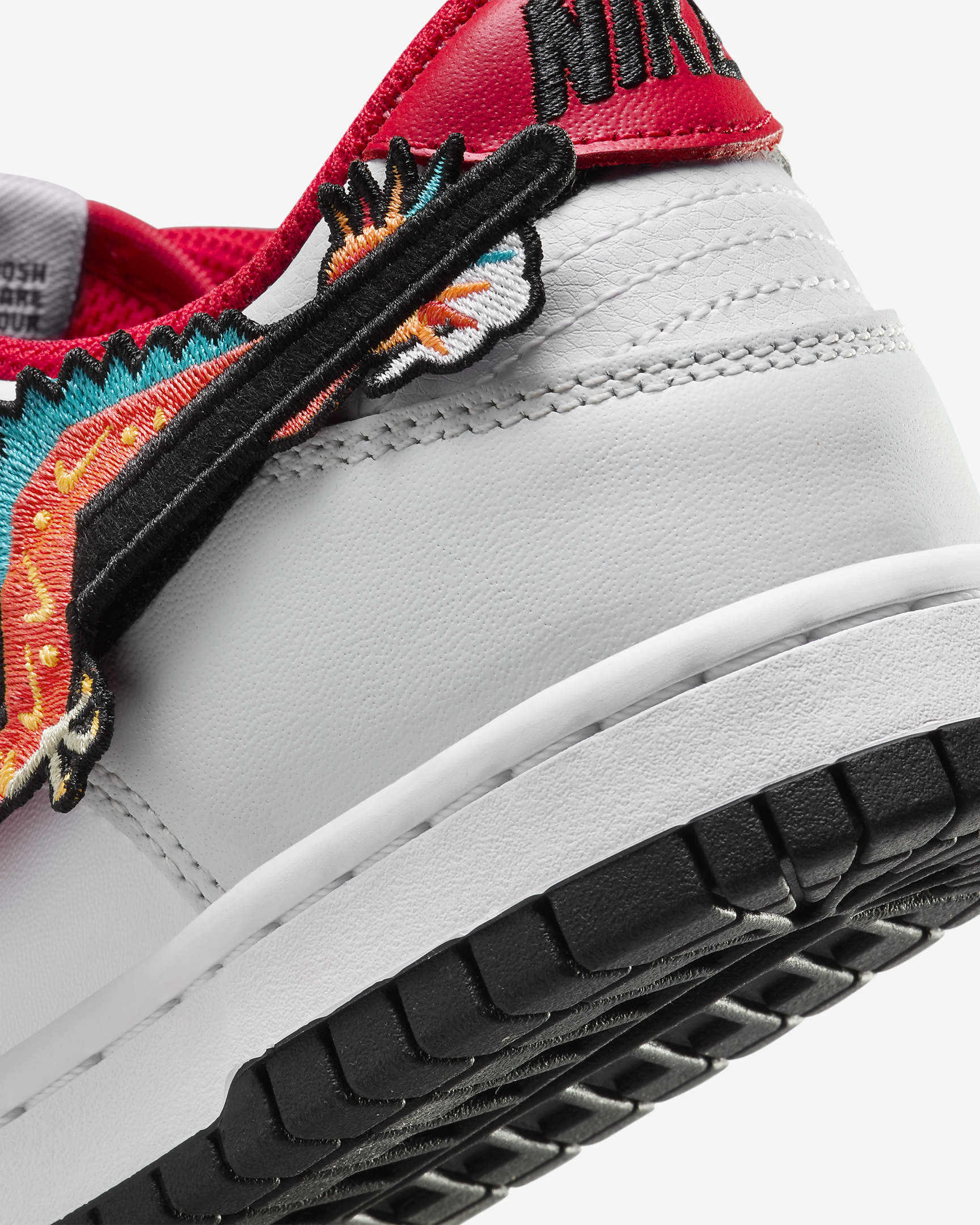 Nike Dunk Low "Lunar New Year" Big Kids' Shoes - White/White/University Red/Black