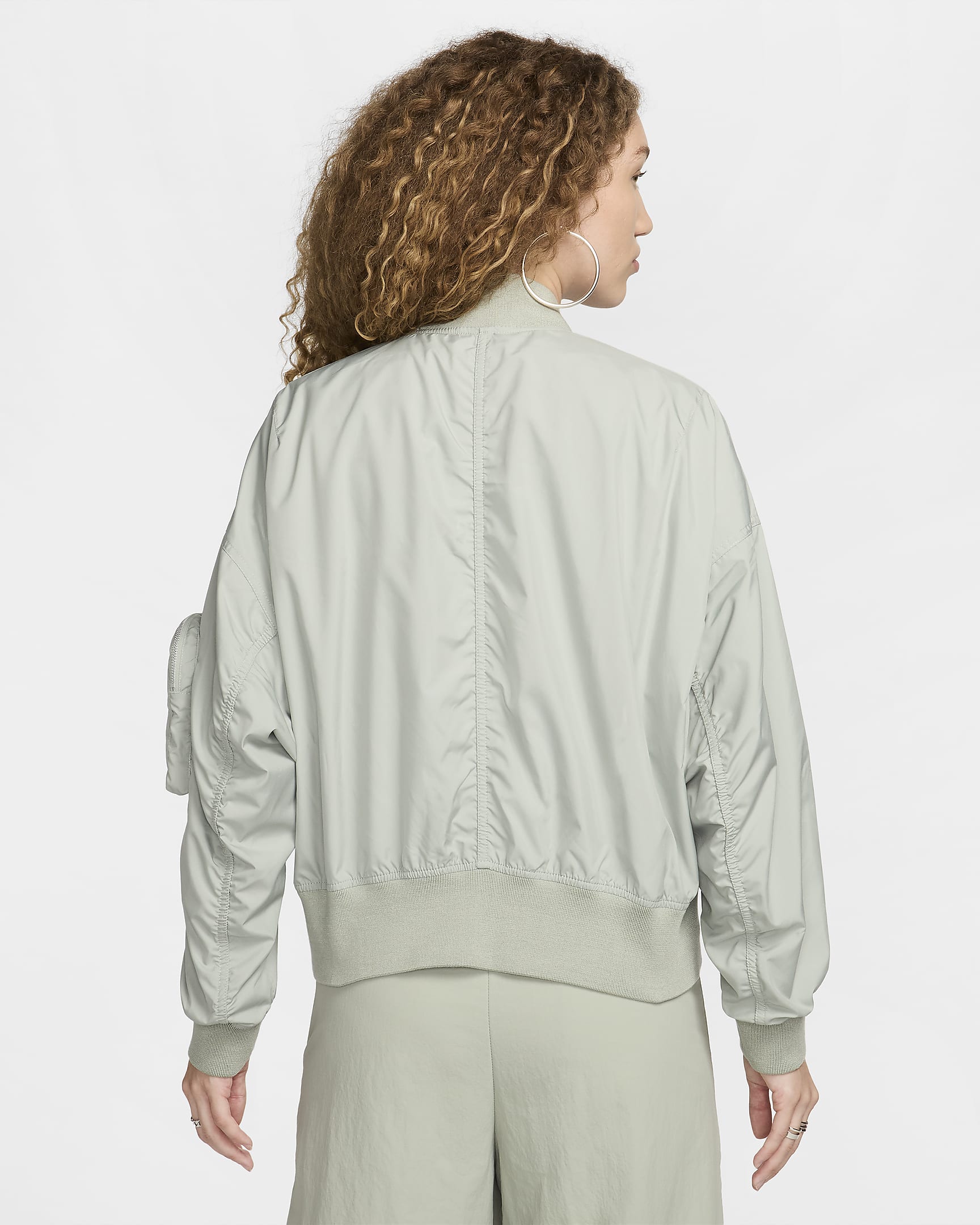 Chamarra bomber oversized para mujer Nike Sportswear Essential - Horizonte jade/Vela