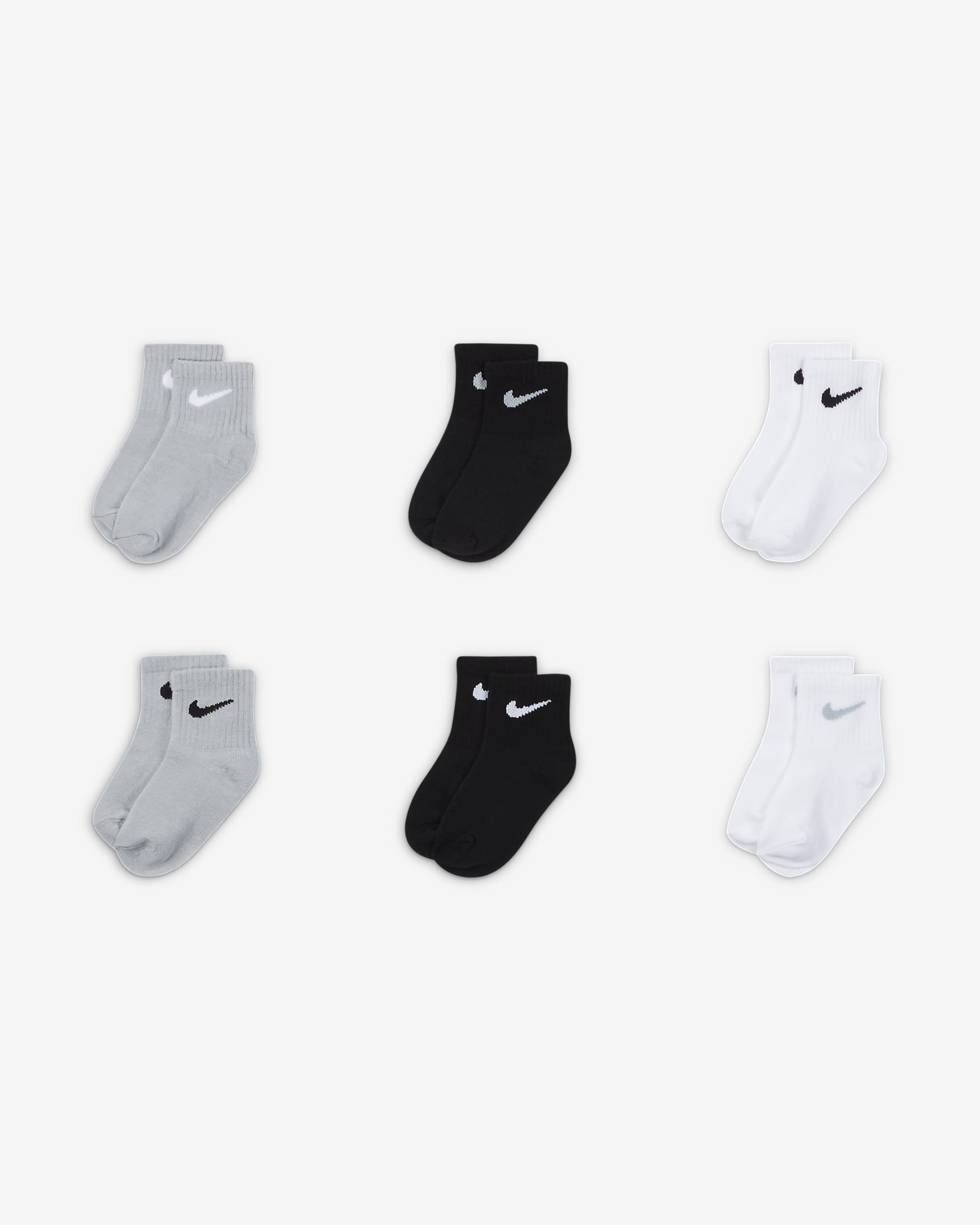 Conjunto de calcetines al tobillo (seis pares) para niños pequeños Nike ...