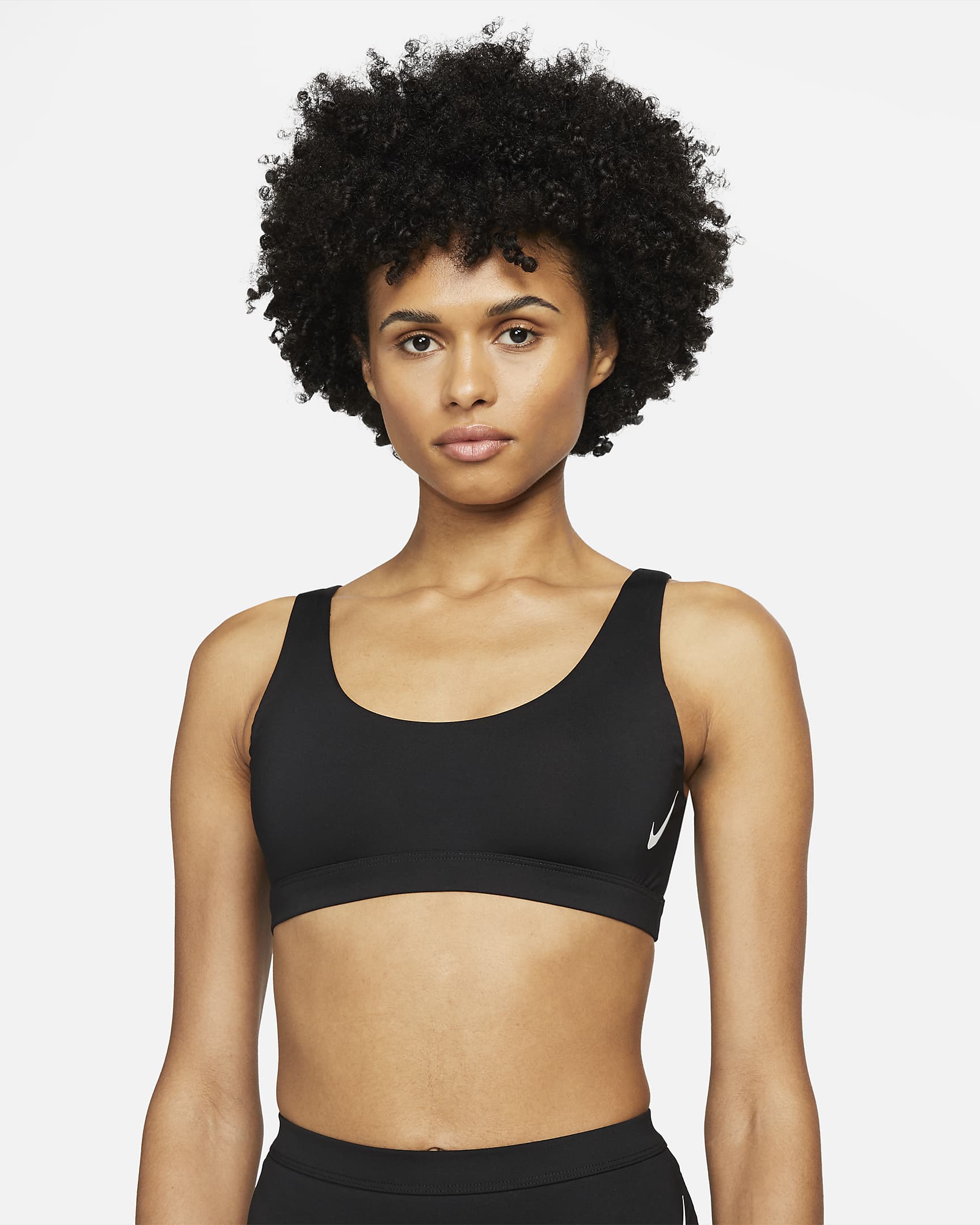 Nike Sneakerkini Women's Scoop Neck Bikini Top - Black/White/White