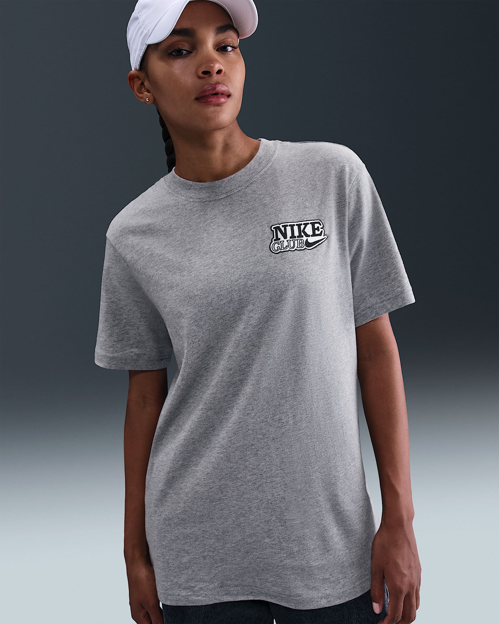Nike Sportswear Boxy Oversized T-Shirt - Dark Grey Heather