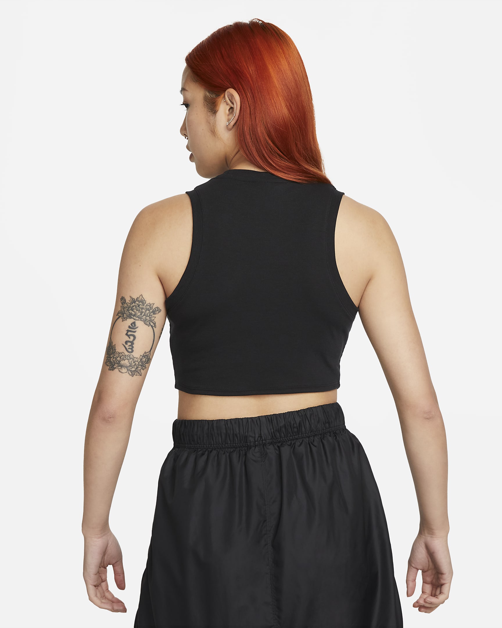 Nike Sportswear Essentials Women's Ribbed Cropped Tank - Black/Sail