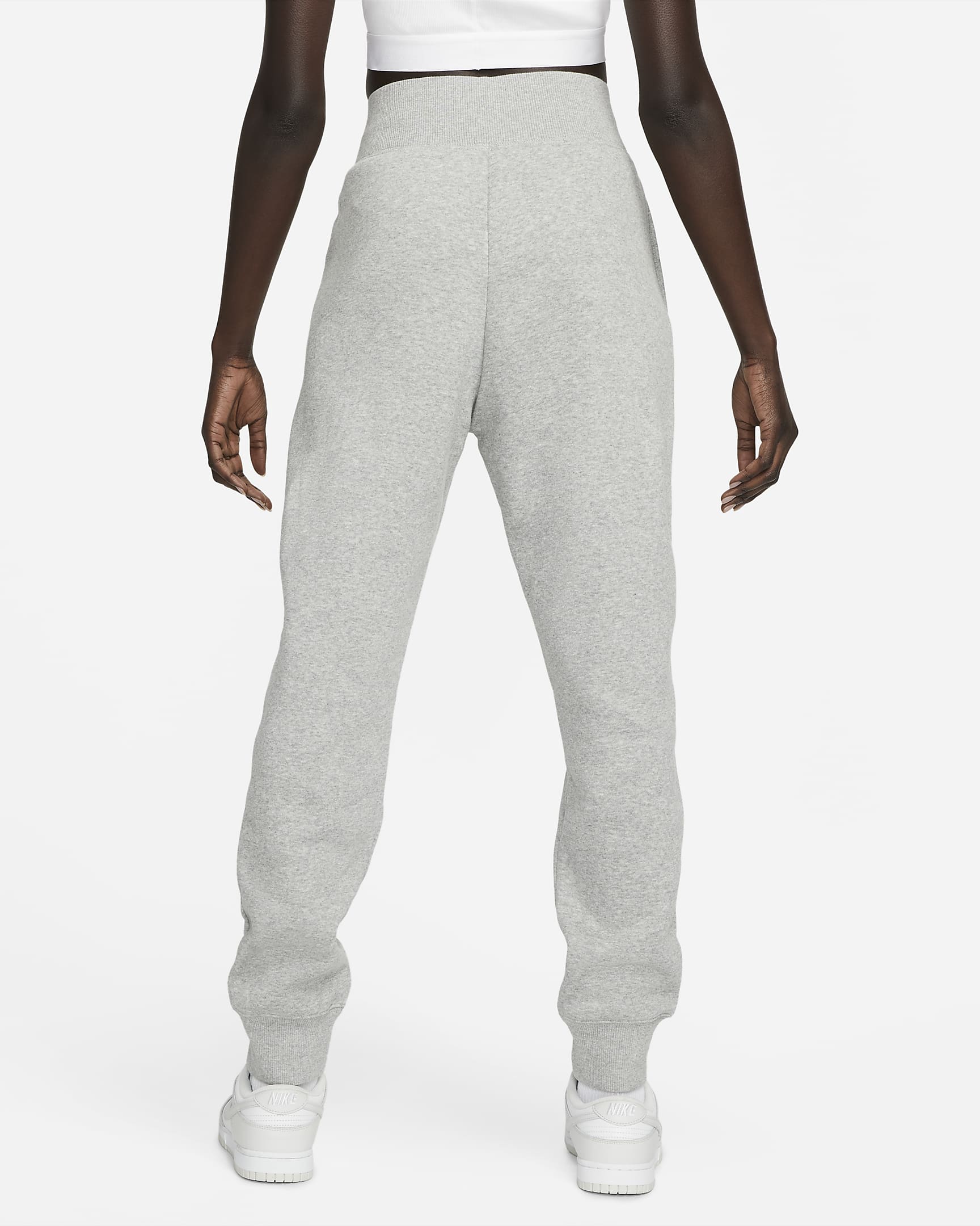 Nike Sportswear Phoenix Fleece Damen-Jogger mit hohem Bund - Dark Grey Heather/Sail