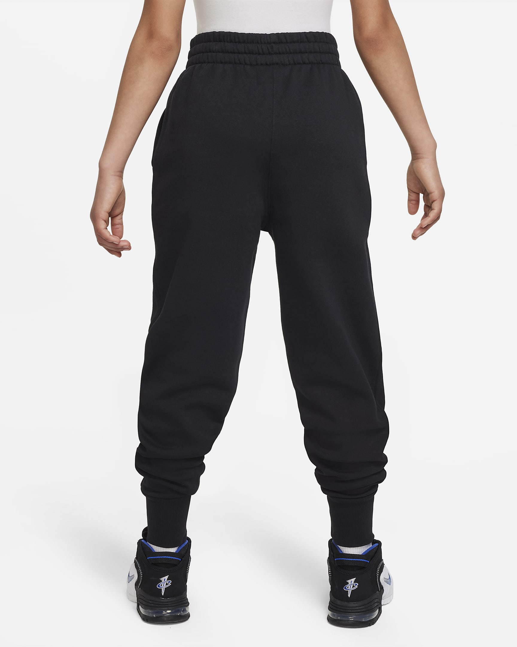 Nike Sportswear Club Fleece Older Kids' (Girls') High-Waisted Fitted Trousers - Black/Black/White