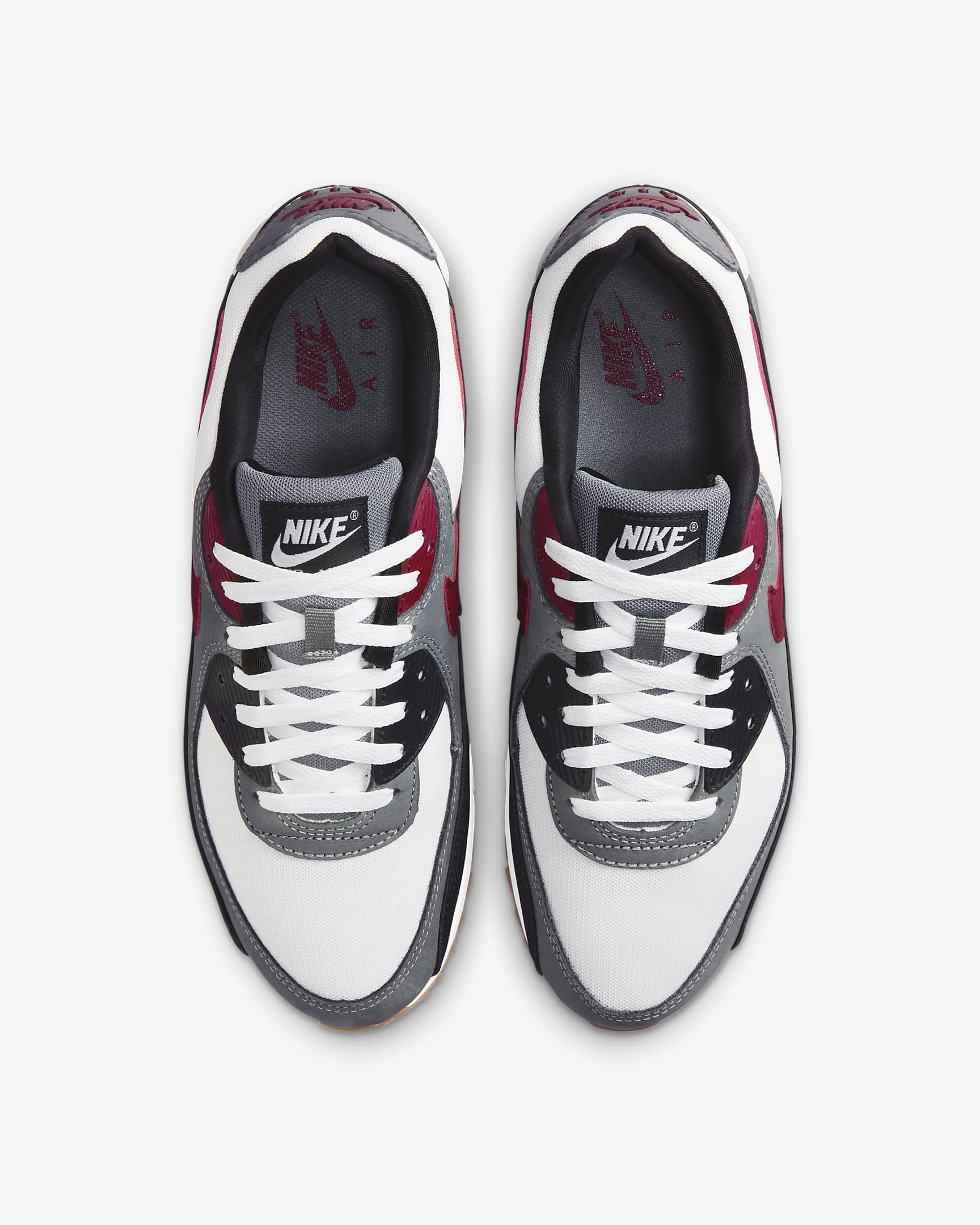 Nike Air Max 90 Men's Shoes - White/Cool Grey/Black/Team Red