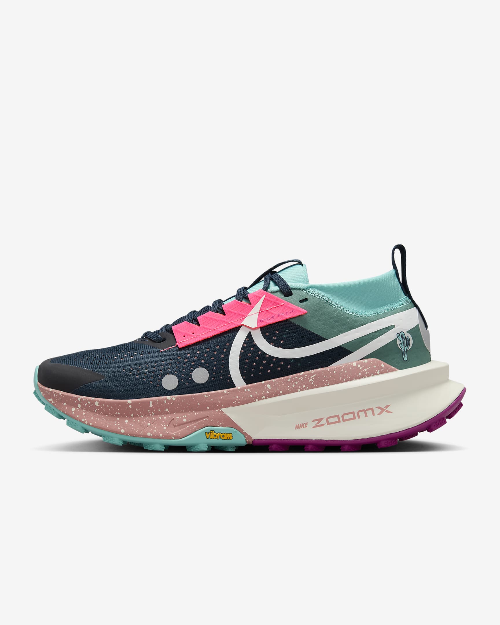 Tenis de trail running para mujer Nike Zegama 2 - Azul marino militar/Escarcha verde/Uva vivo/Vela