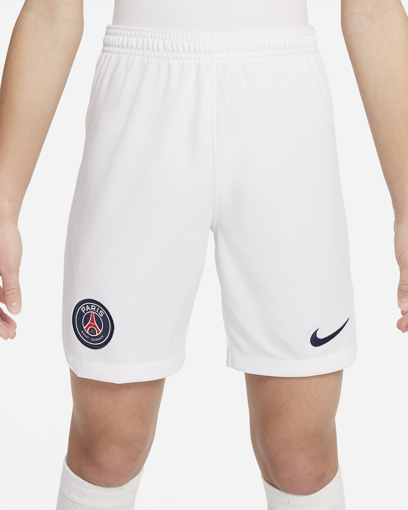 Paris Saint-Germain 2023/24 Stadium Home/Away Big Kids' Nike Dri-FIT Soccer Shorts - White/Midnight Navy/Midnight Navy