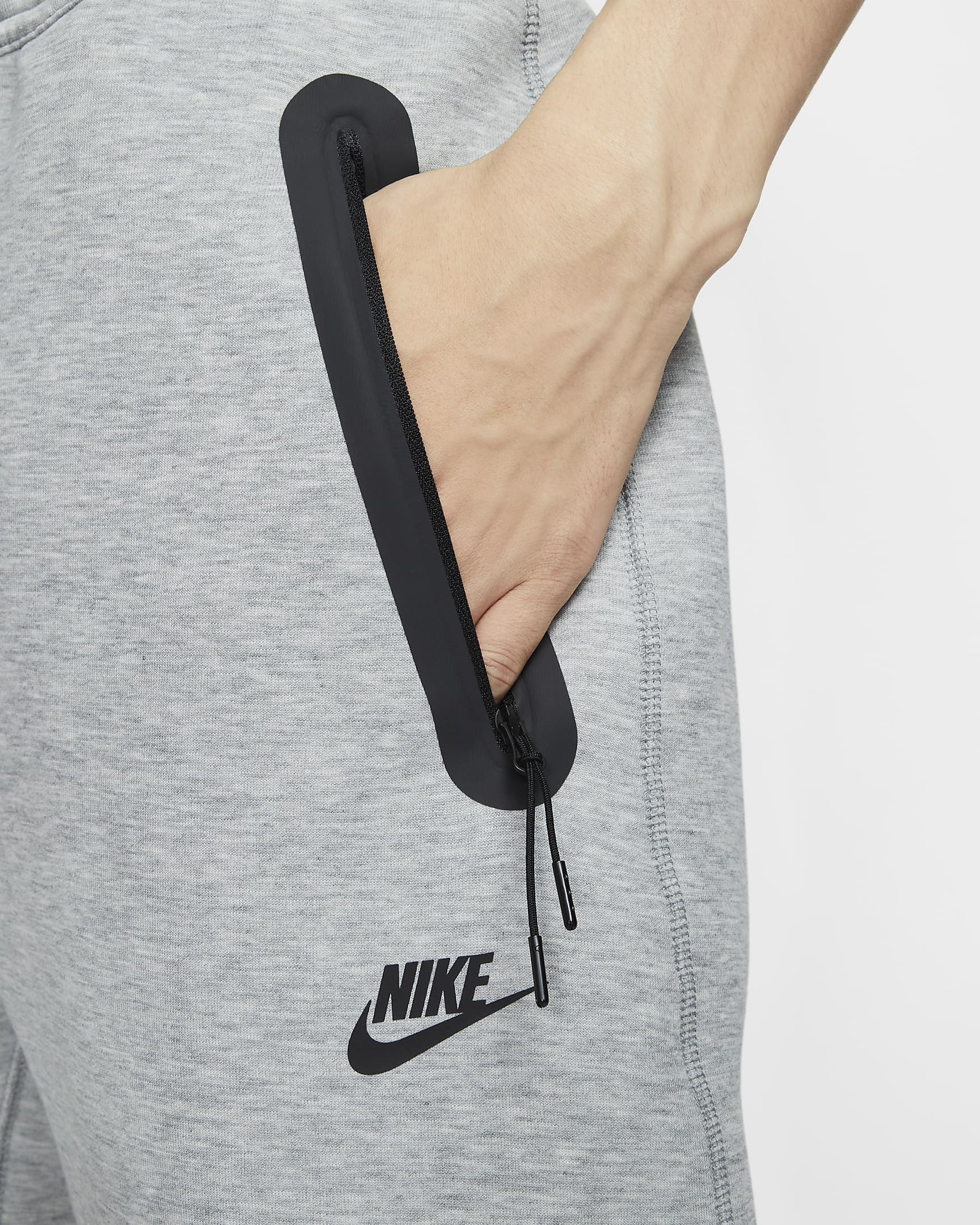 Nike Tech Men's Fleece Open-Hem Trousers - Dark Grey Heather/Black