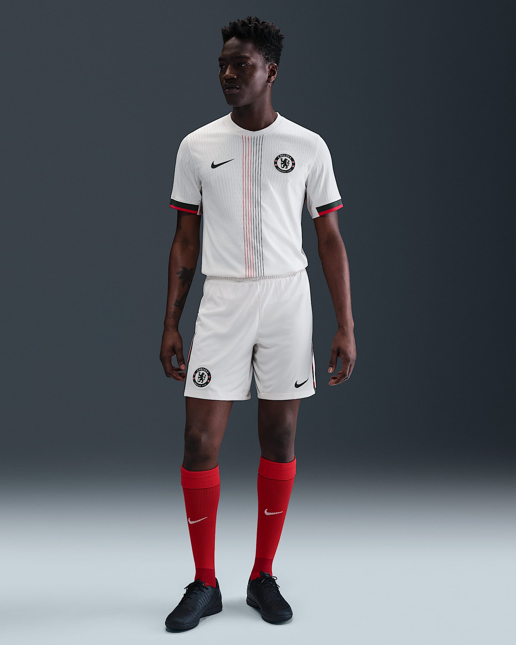 Segunda equipación Stadium Chelsea FC 2025/26 Pantalón corto de fútbol Replica Nike Dri-FIT - Hombre - Phantom/Speed Red/Galactic Jade/Galactic Jade