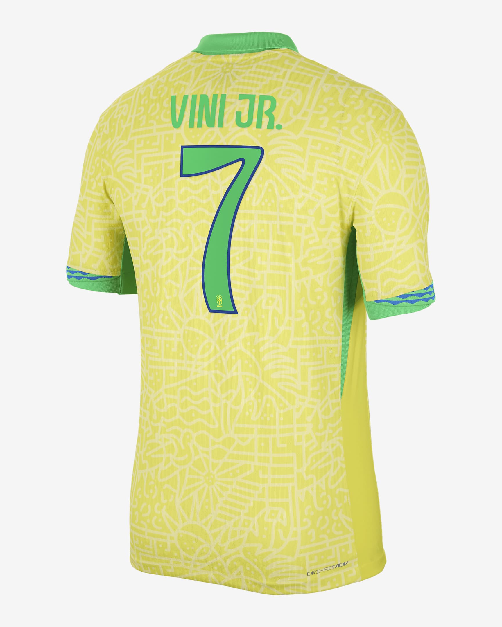 Jersey de fútbol Nike Dri-FIT ADV de la selección nacional de Brasil visitante 2024 Match Vini Jr. para hombre - Amarillo