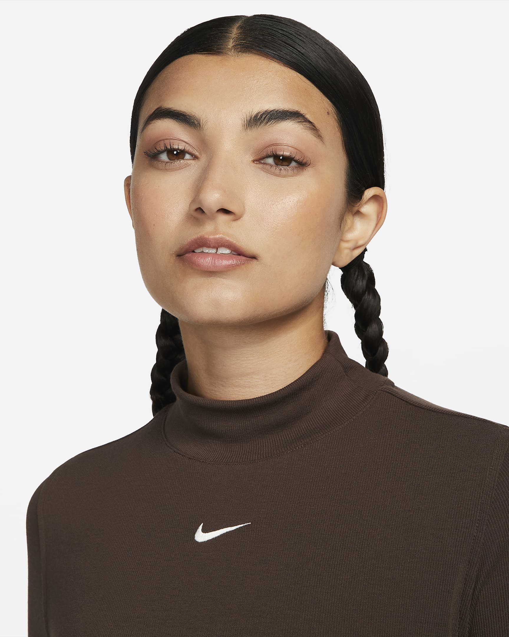 Nike Sportswear Essentials Women's Ribbed Mock-neck Short-sleeve Top ...