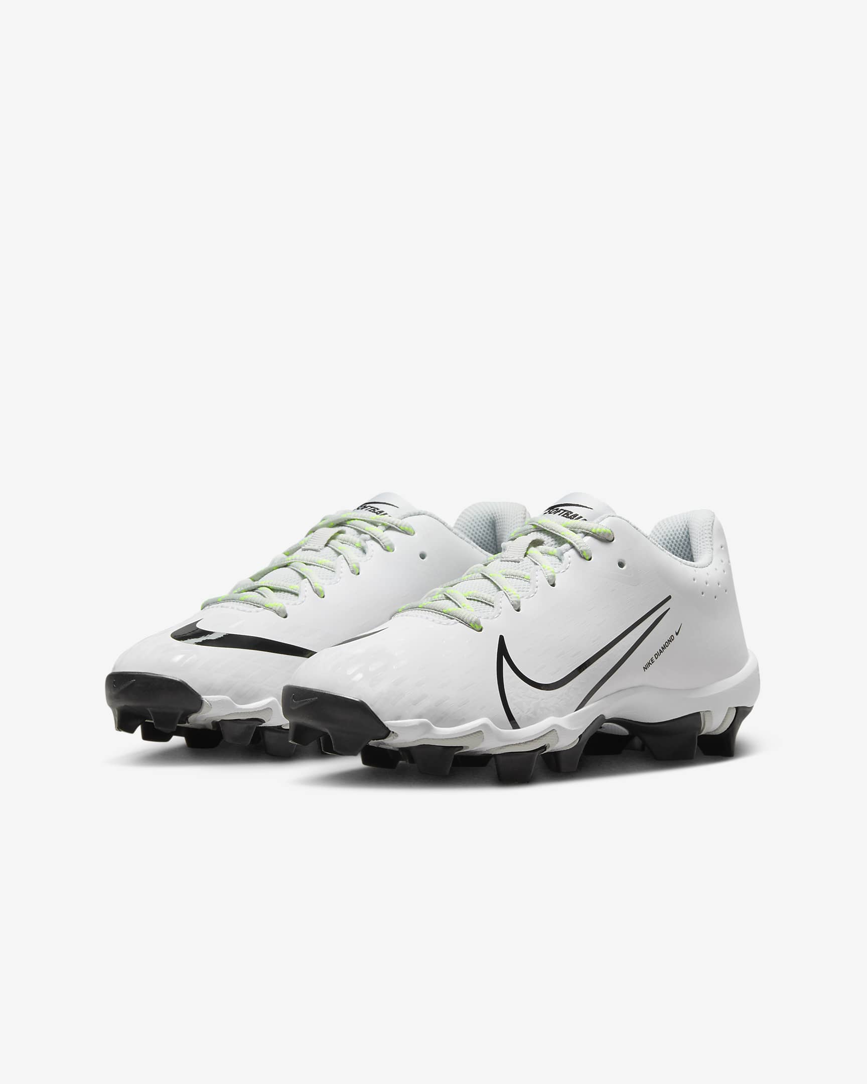 Nike Hyperdiamond 4 Keystone GG Big Kids' Softball Cleats - White/Photon Dust/Volt/Black