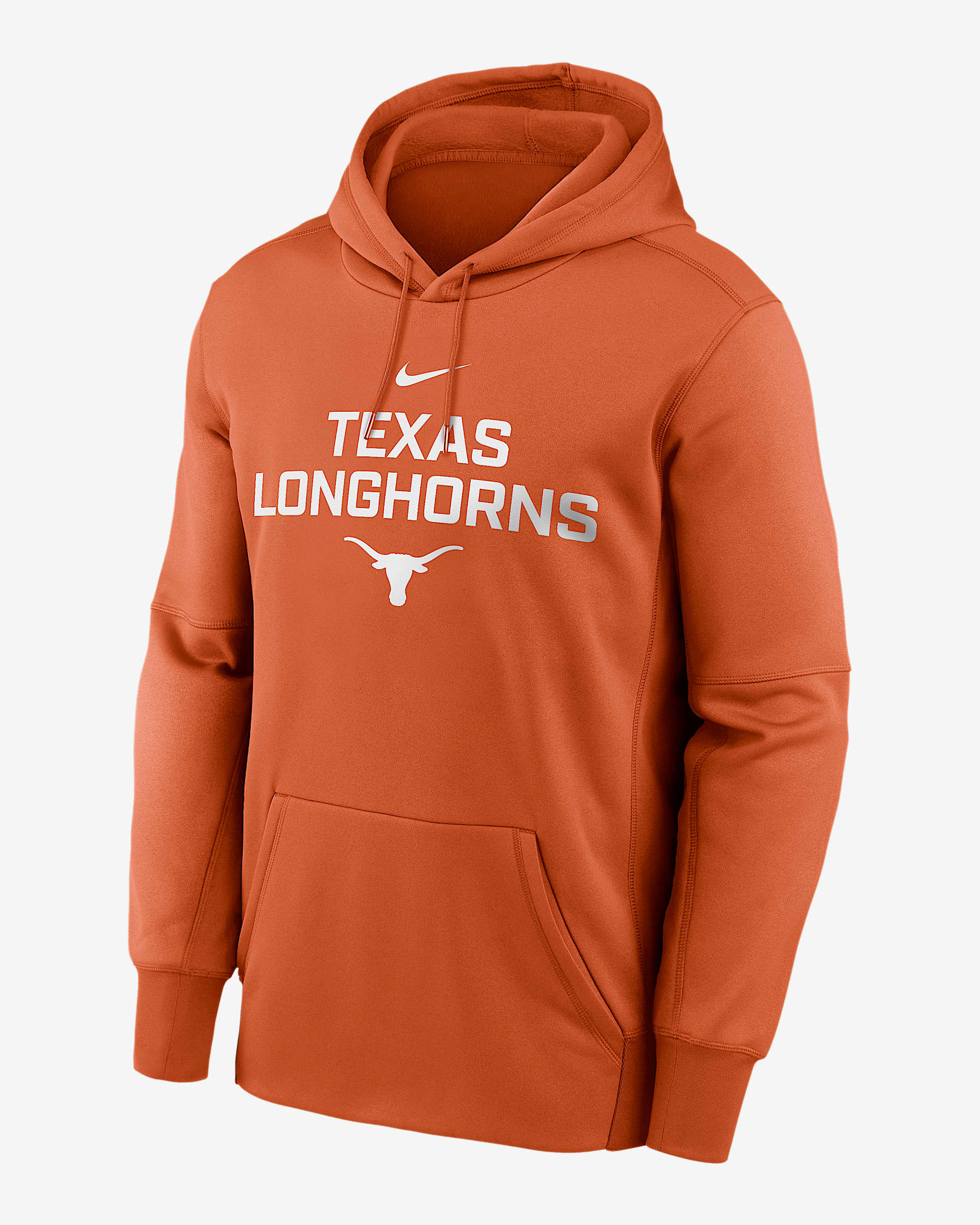 Texas Team Stacked Men’s Nike Therma College Pullover Hoodie - Burnt Orange