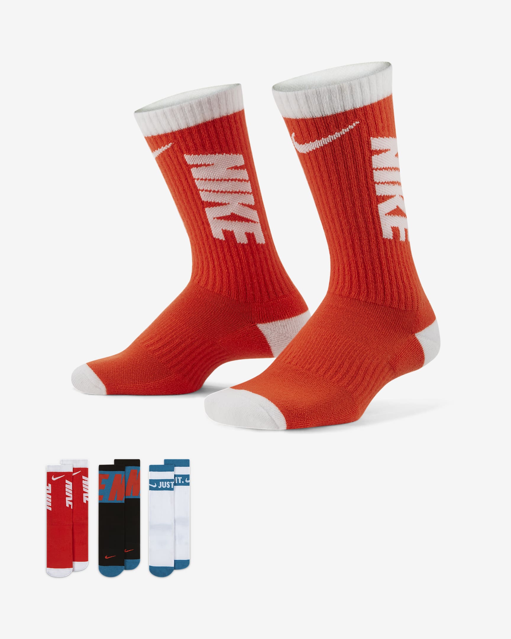 Nike Everyday Kids' Cushioned Crew Socks (3 Pairs). Nike.com