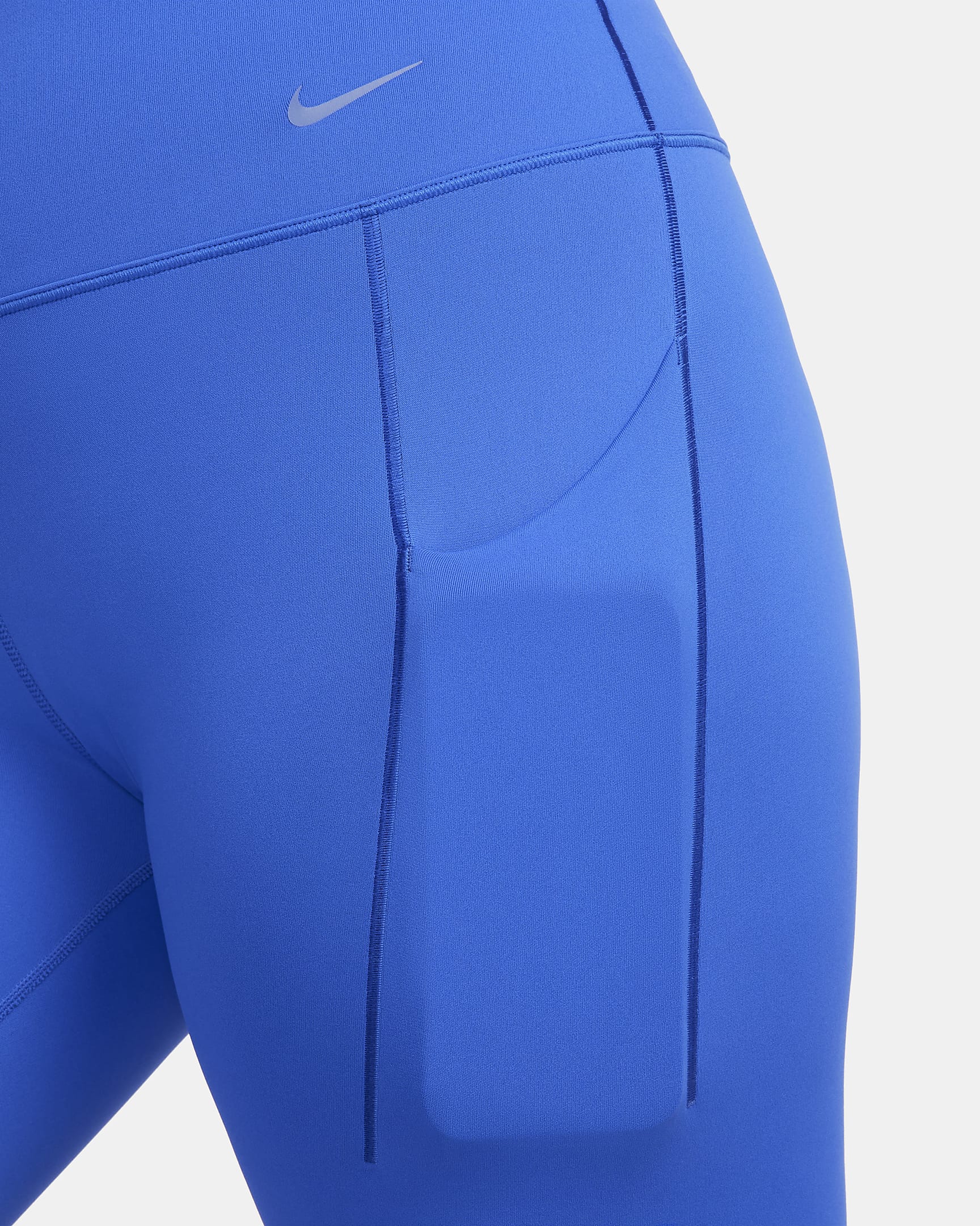 Nike Universa Women's Medium-Support High-Waisted 7/8 Leggings with Pockets - Hyper Royal/Black