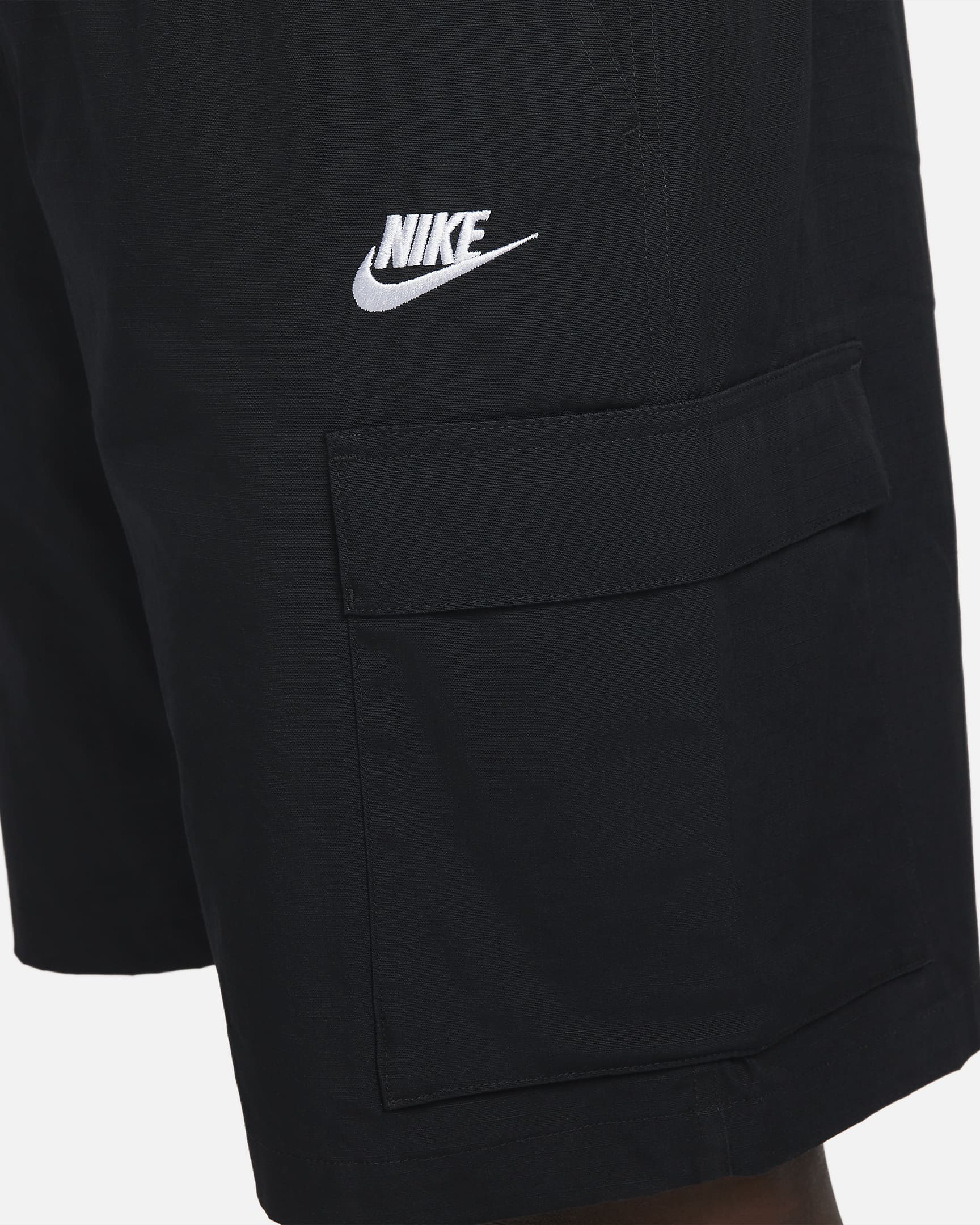 Short cargo tissé Nike Club pour homme - Noir/Blanc