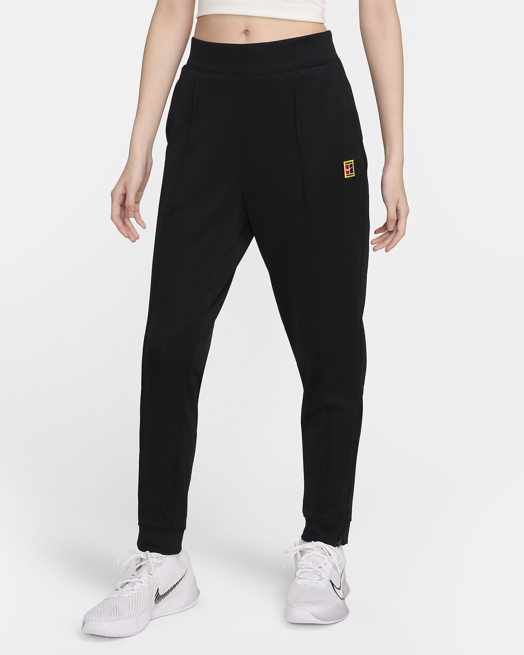 NikeCourt Dri-FIT 女款針織網球長褲 - 黑色