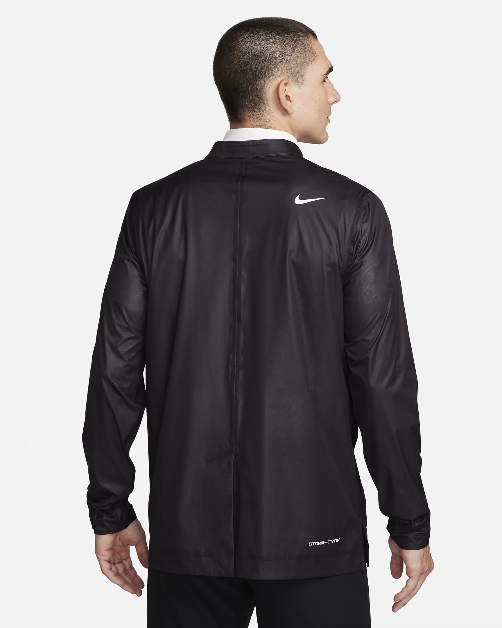 Nike Storm-FIT ADV Herren-Golfjacke mit durchgehendem Reißverschluss - Schwarz/Schwarz/Anthracite/Weiß