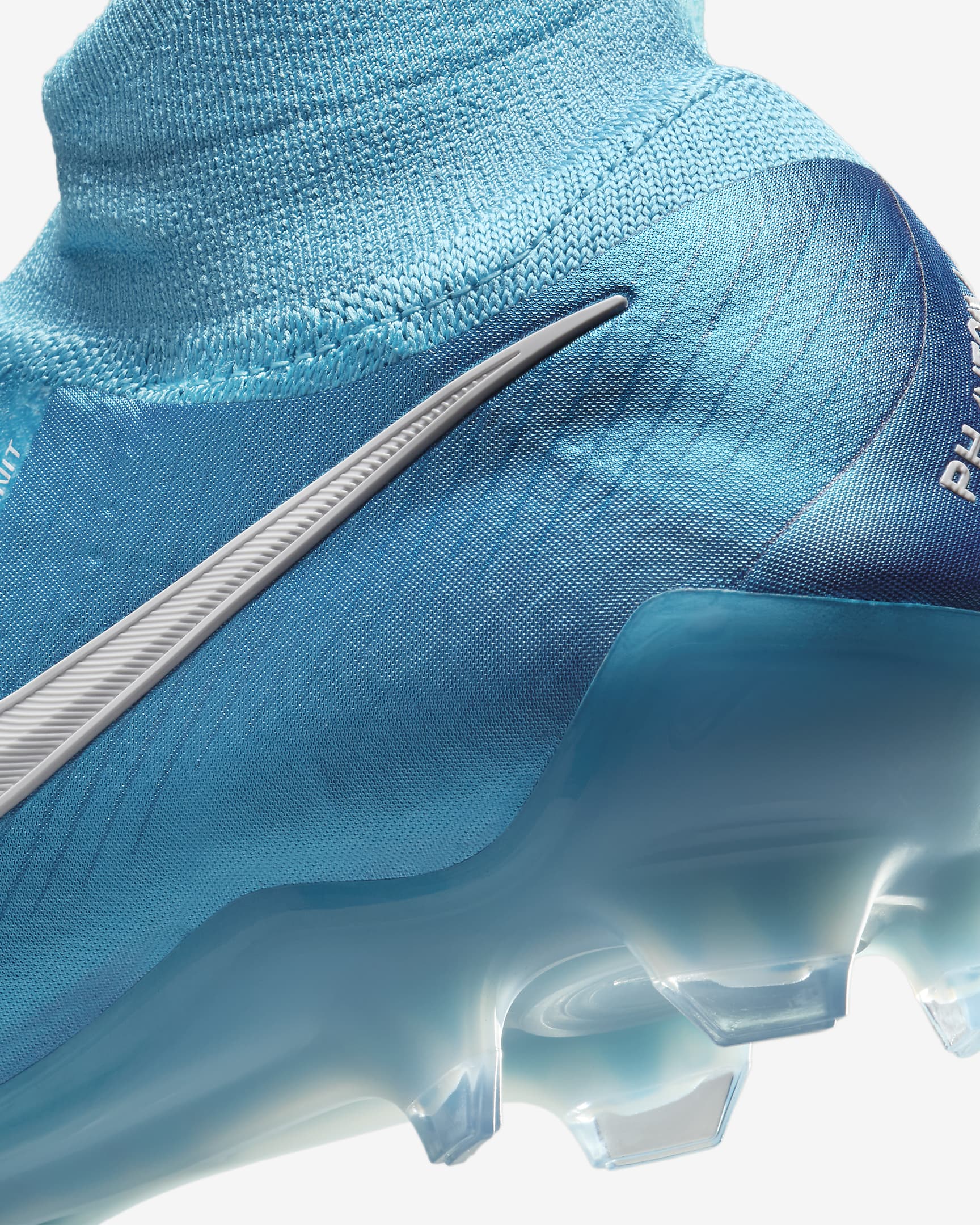 Chaussure de foot montante à crampons FG Nike Phantom Luna 2 Elite - Blue Fury/Blanc