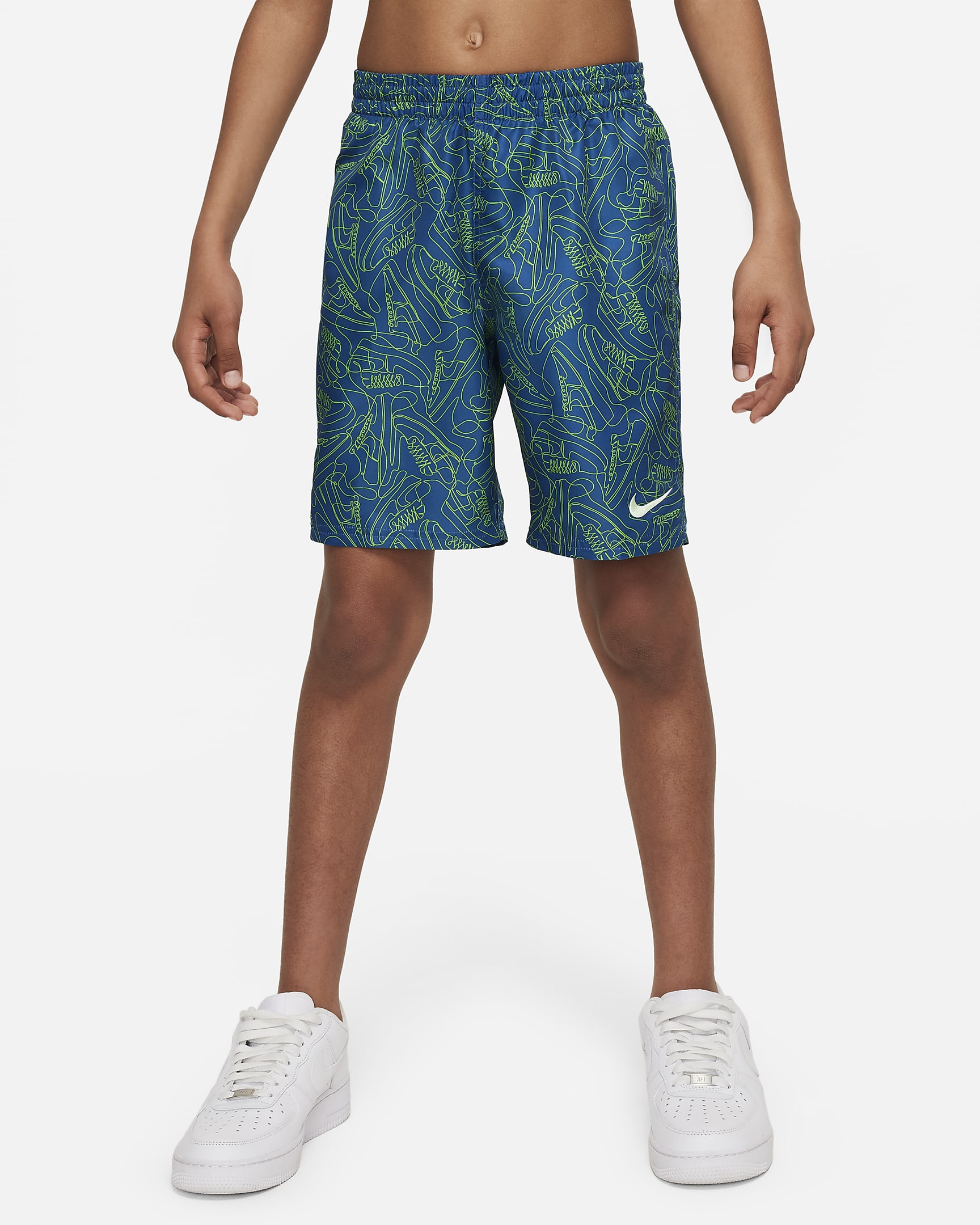 Shorts de vóleibol de 18 cm para niño talla grande Natación Nike Sneakers - Azul cancha