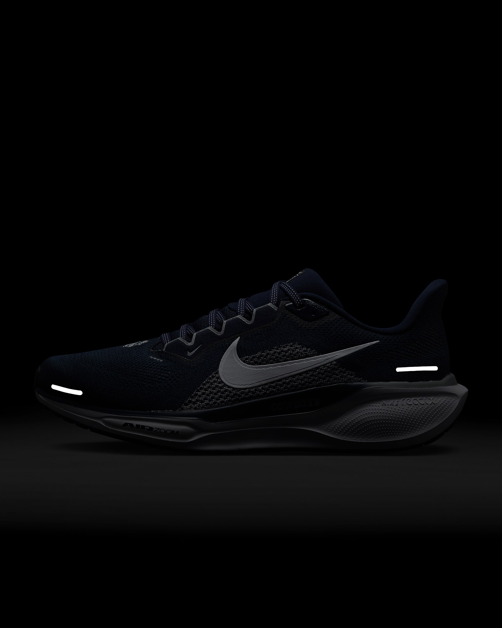 Tenis de correr en pavimento para hombre Nike Pegasus 41 NFL Dallas Cowboys - Azul marino universitario/Blanco/Gris lobo/Blanco