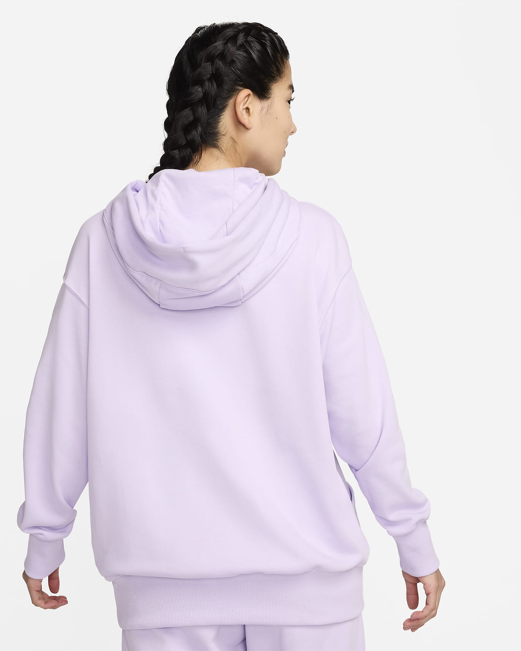 Nike Sportswear Phoenix Fleece Women's Oversized Sweatshirt French Terry Hoodie - Violet Mist/White