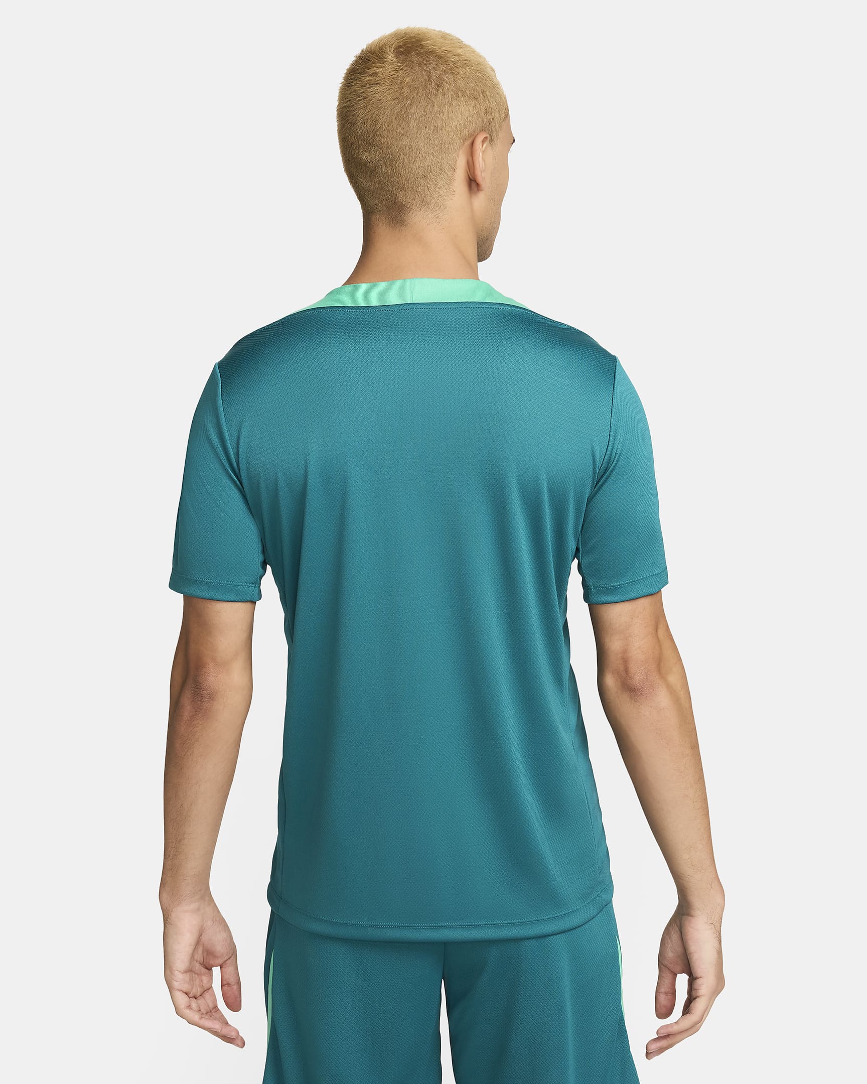 Portugal Strike Nike Dri-FIT Kurzarm-Fußballoberteil aus Strickmaterial für Herren - Geode Teal/Kinetic Green/Sail