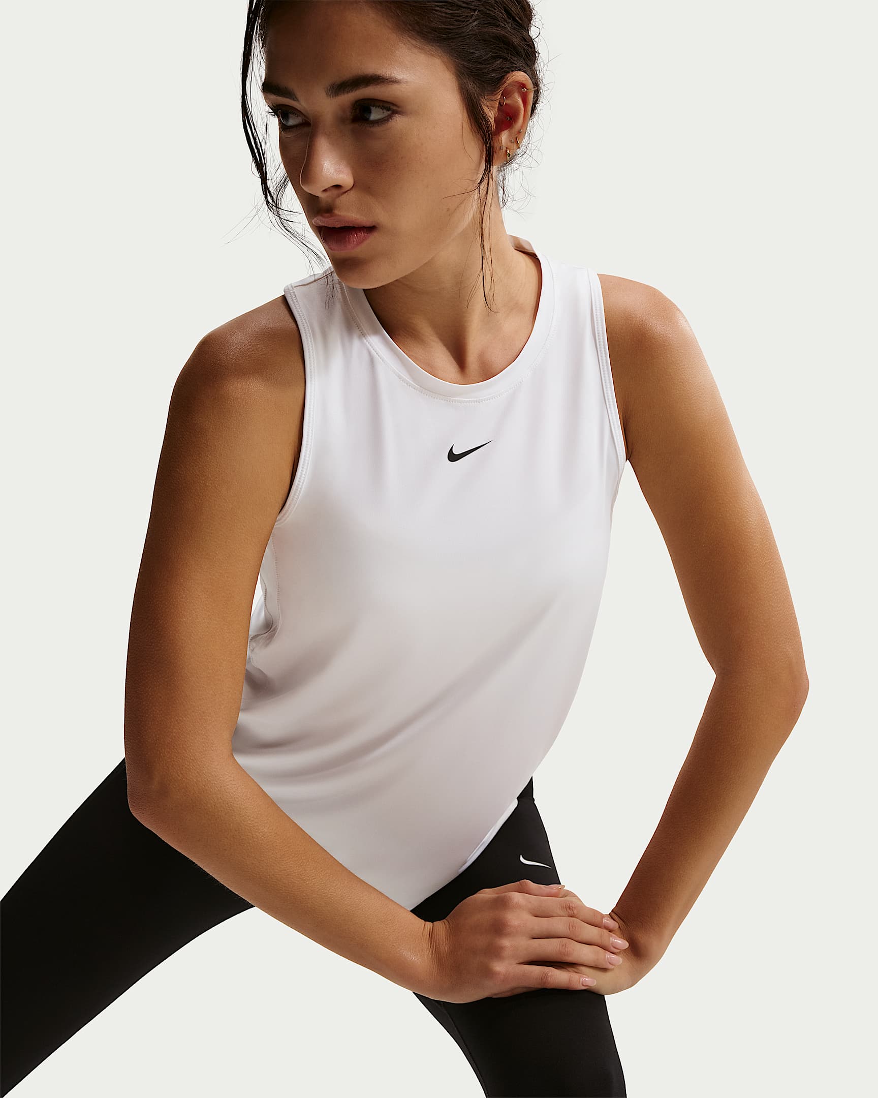 Nike One Classic Women's Dri-FIT Tank Top - White/Black